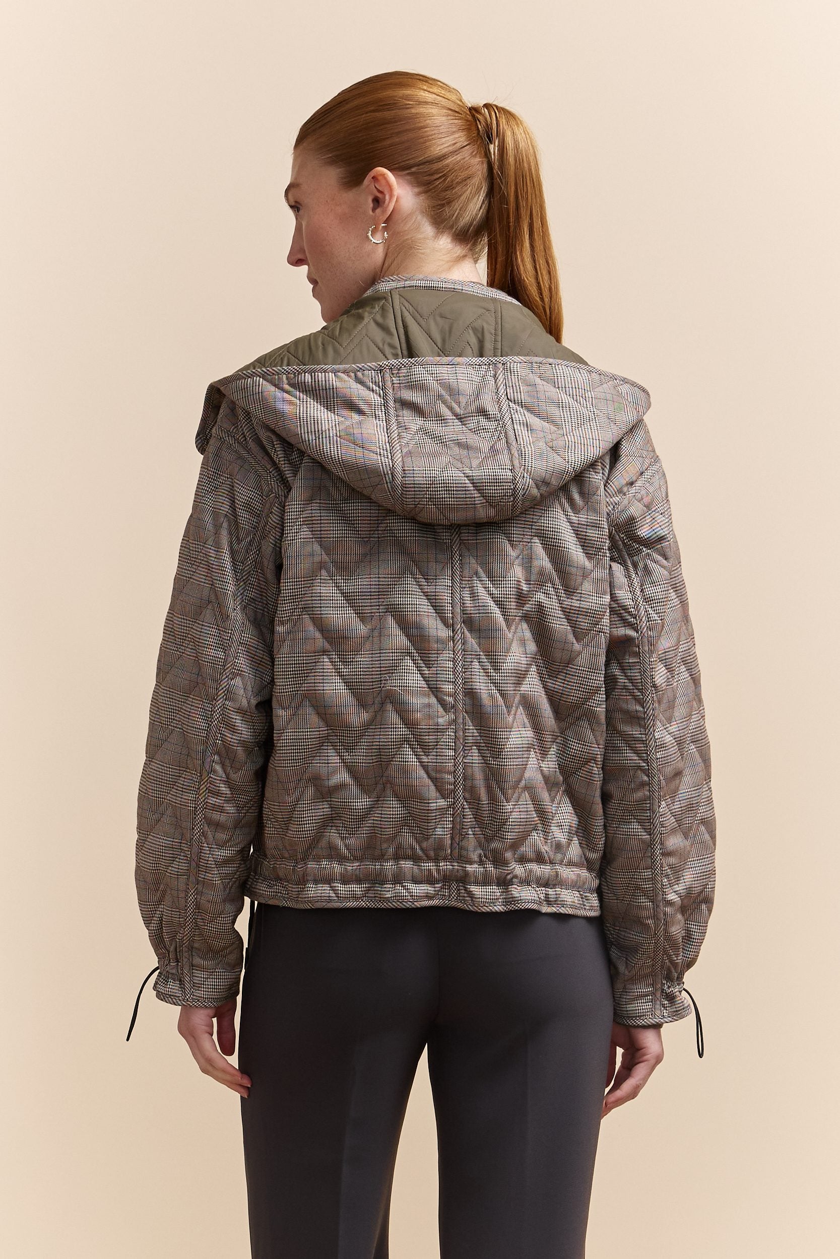 Reversible coat with removable hood