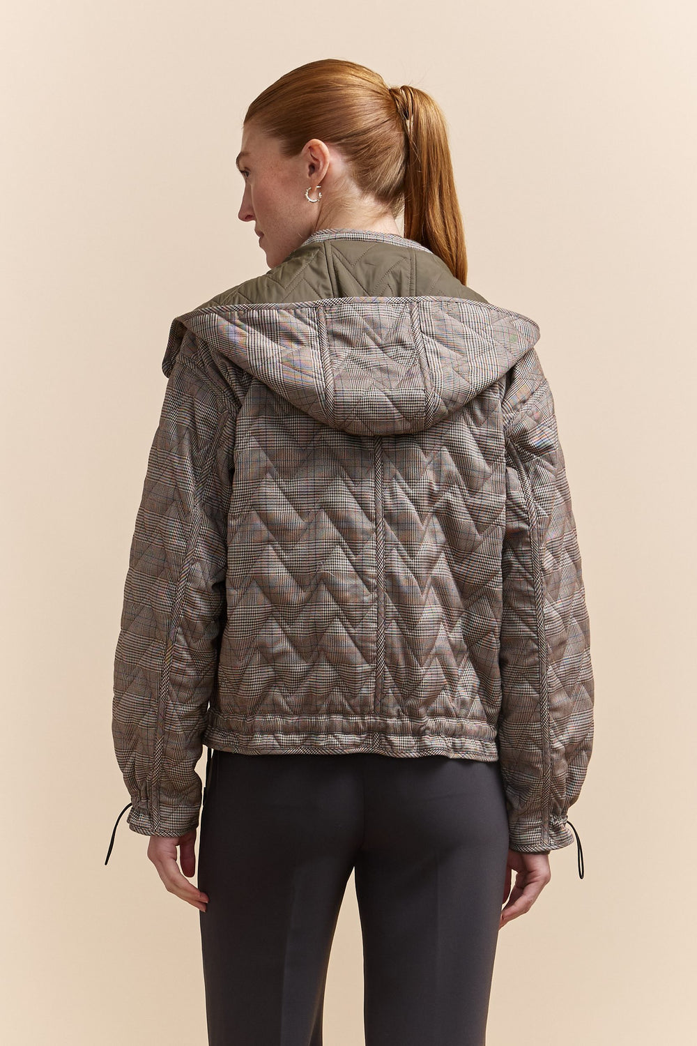 Reversible coat with removable hood