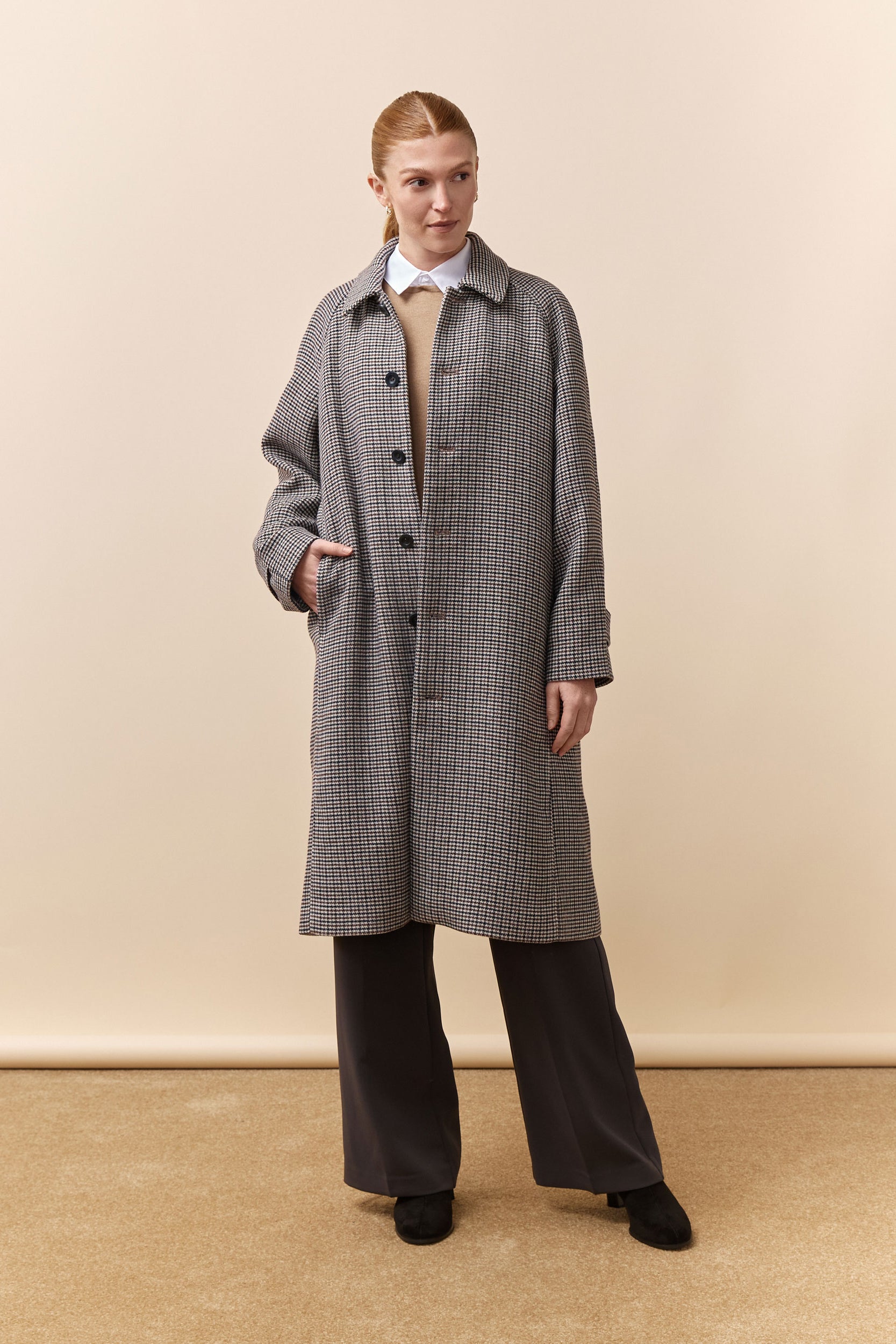 Grey houndstooth coat hotsell