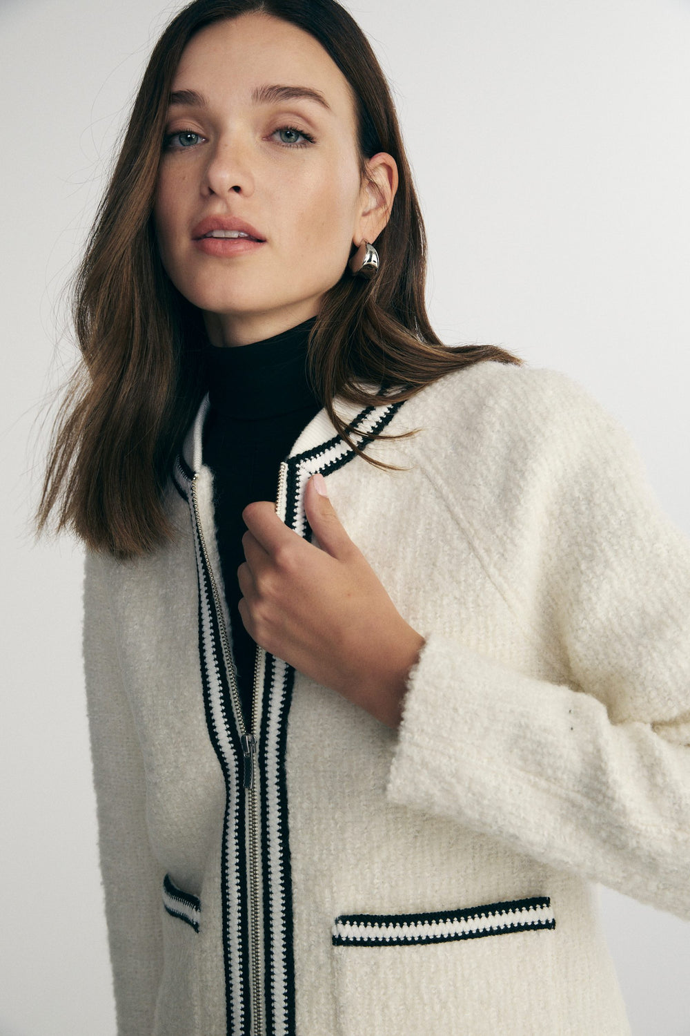 Bouclé knit jacket