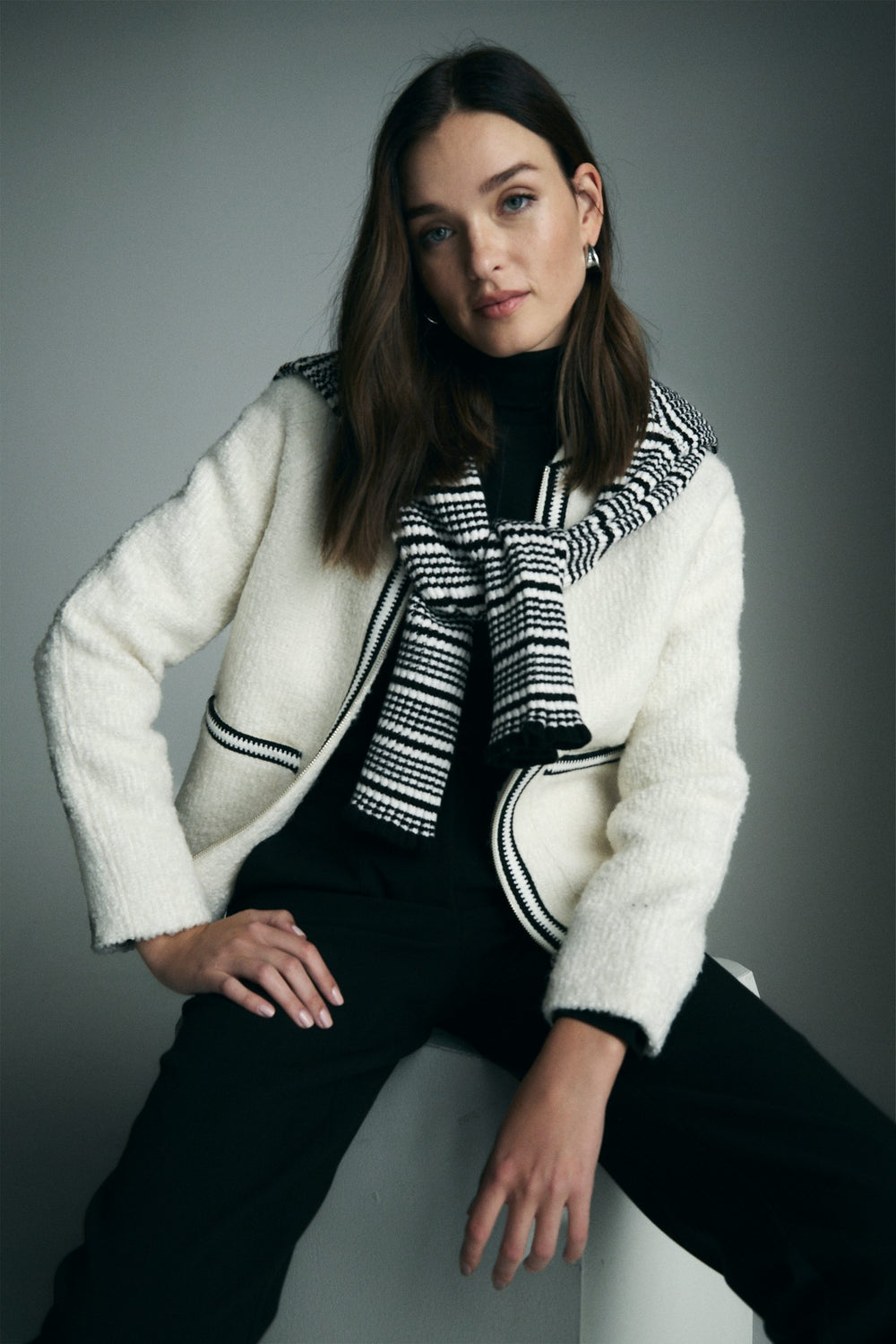 Bouclé knit jacket