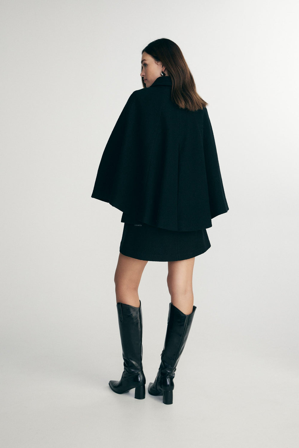 Wool cape coat