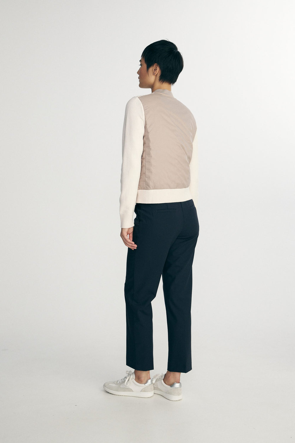 Blouson en tissu matelassé et en tricot