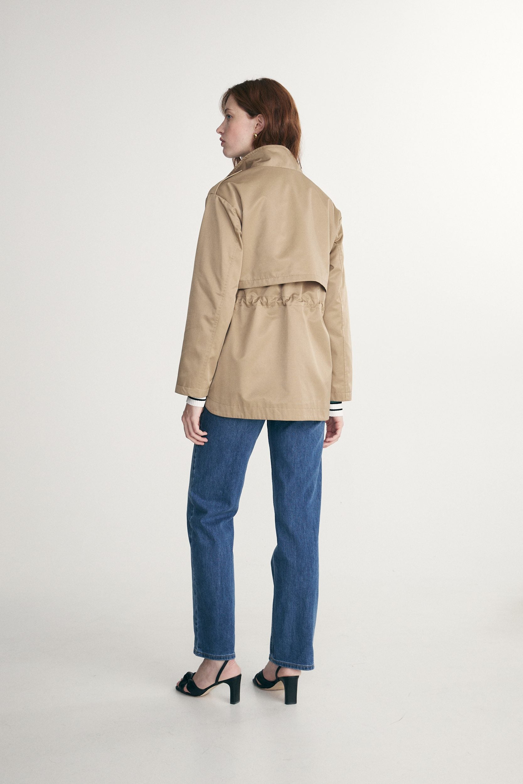 Mock neck coat