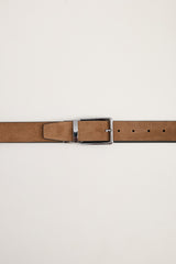 Reversible leather and suede belt