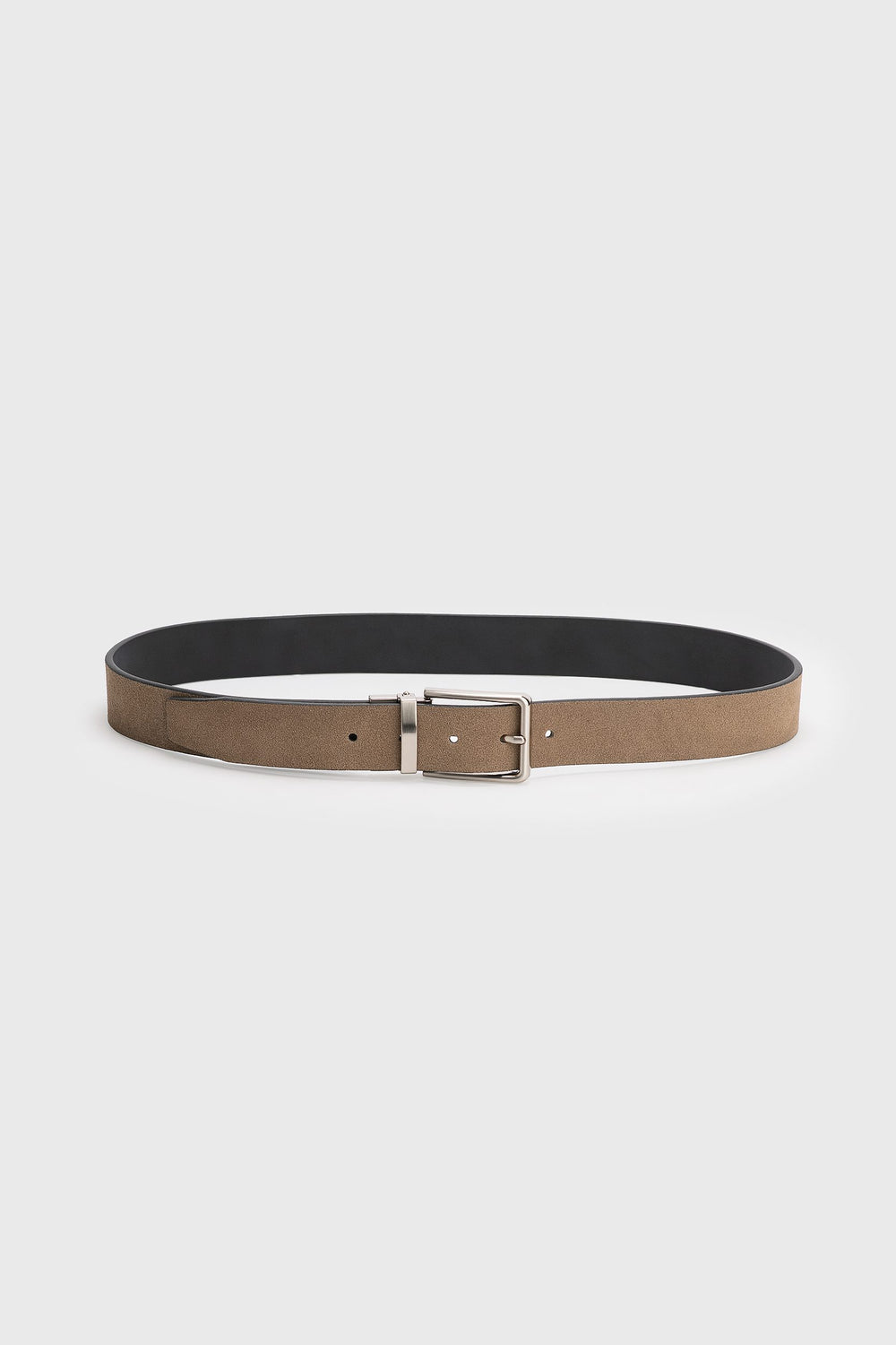 Ceinture en suède et cuir réversible