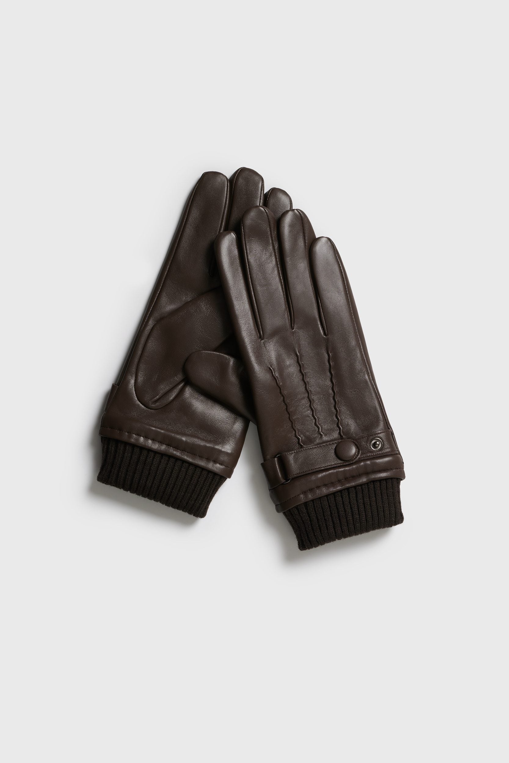 Gants de cuir avec poignets de tricot