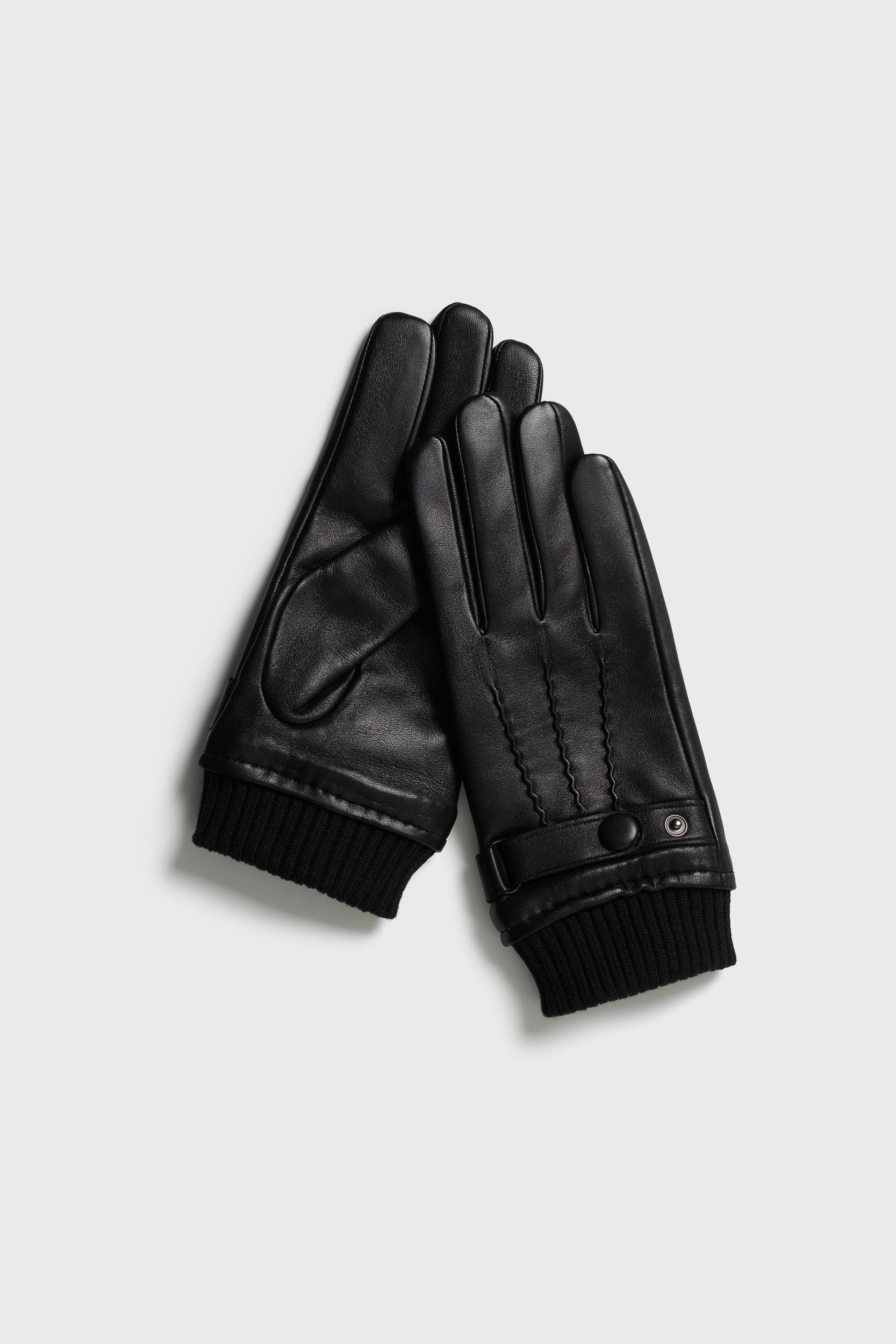 Gants de cuir avec poignets de tricot