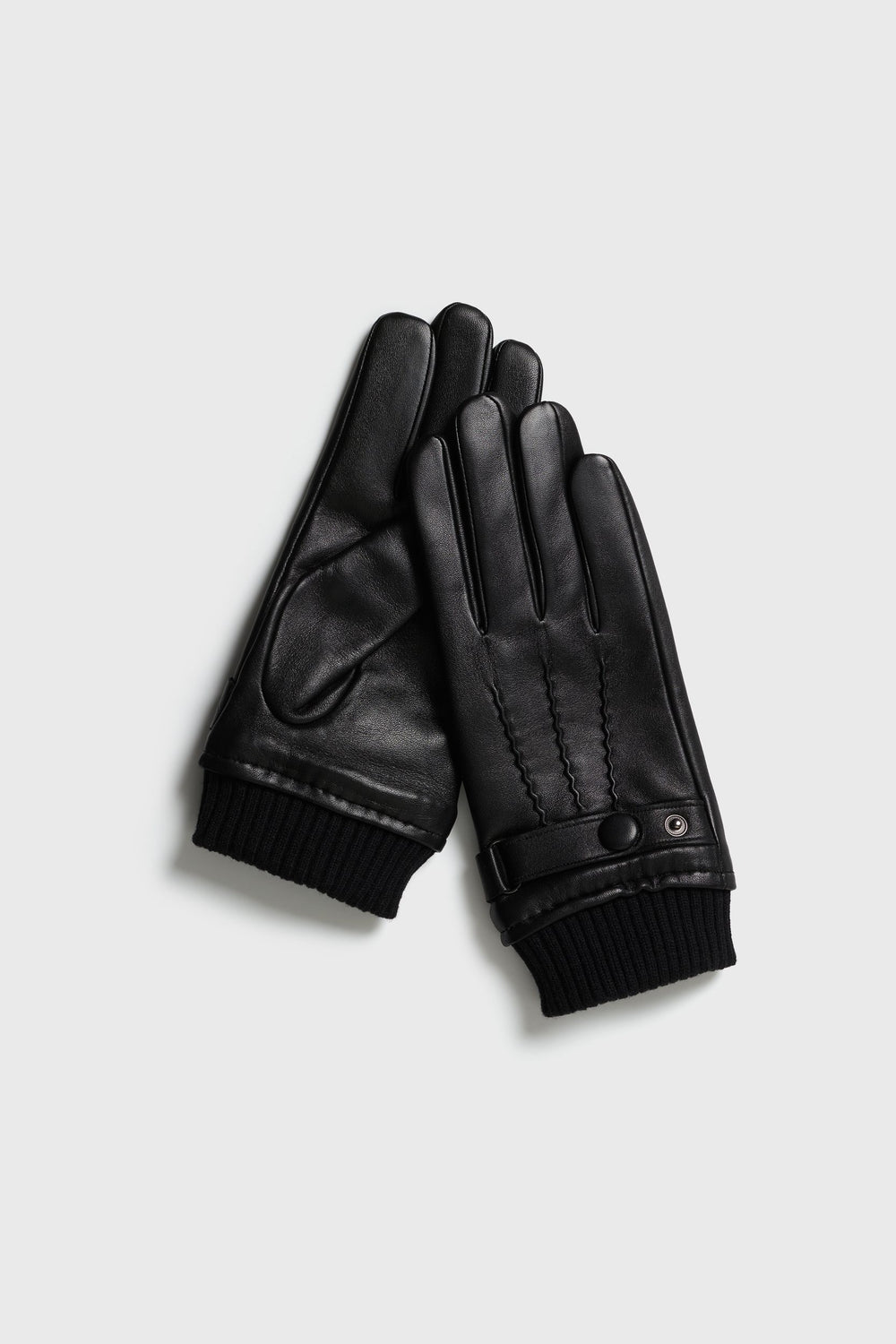 Gants de cuir avec poignets de tricot