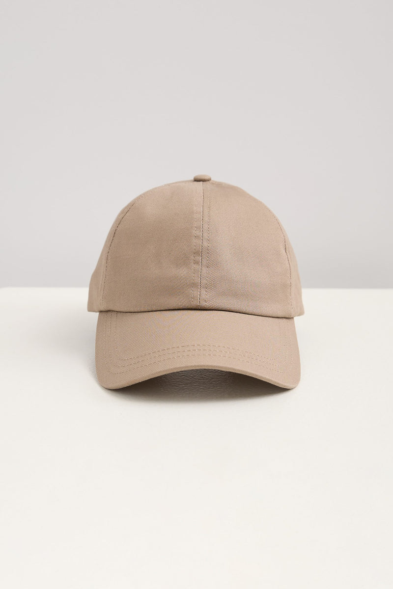 Twill fabric baseball cap with leather band