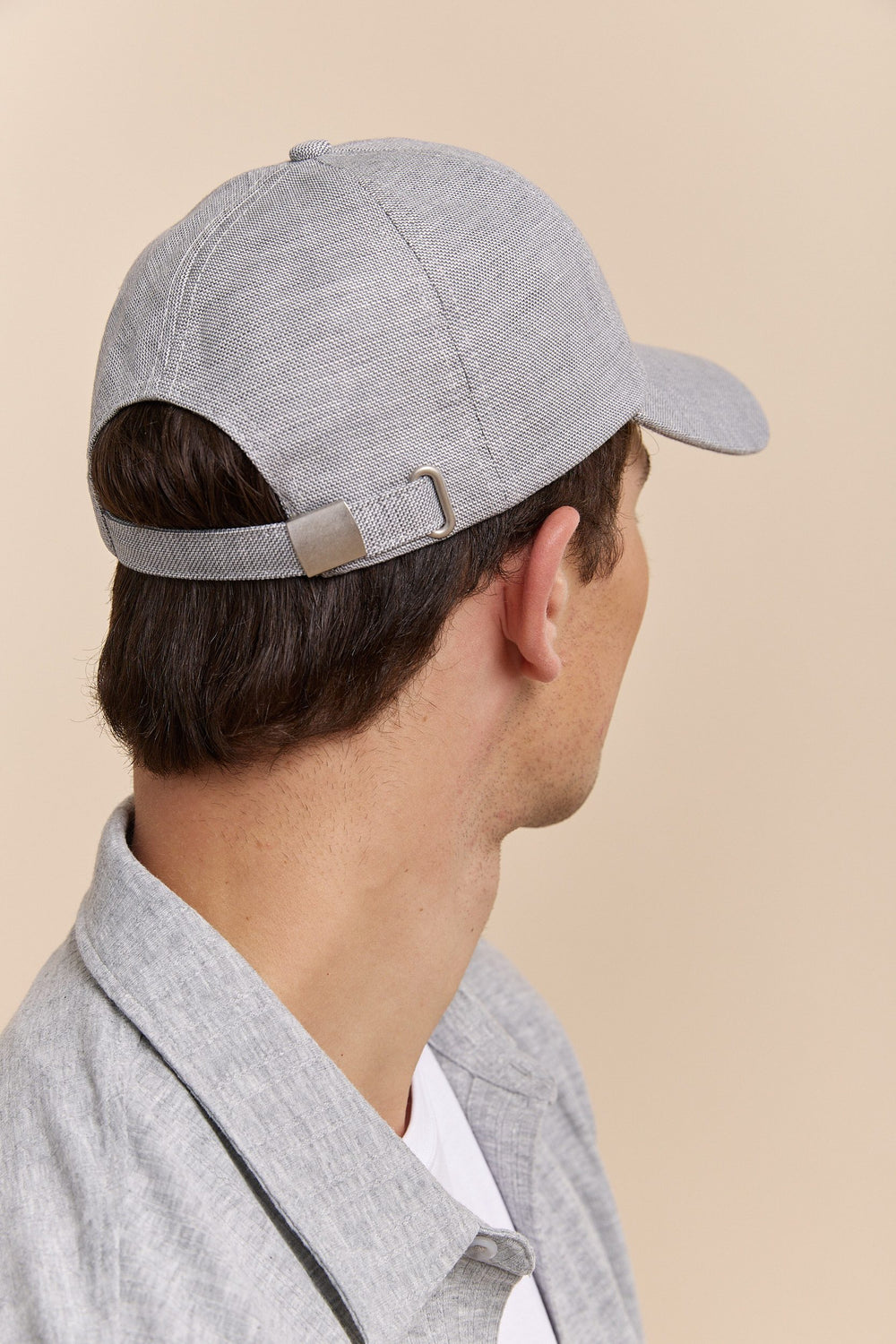 Linen blend baseball cap
