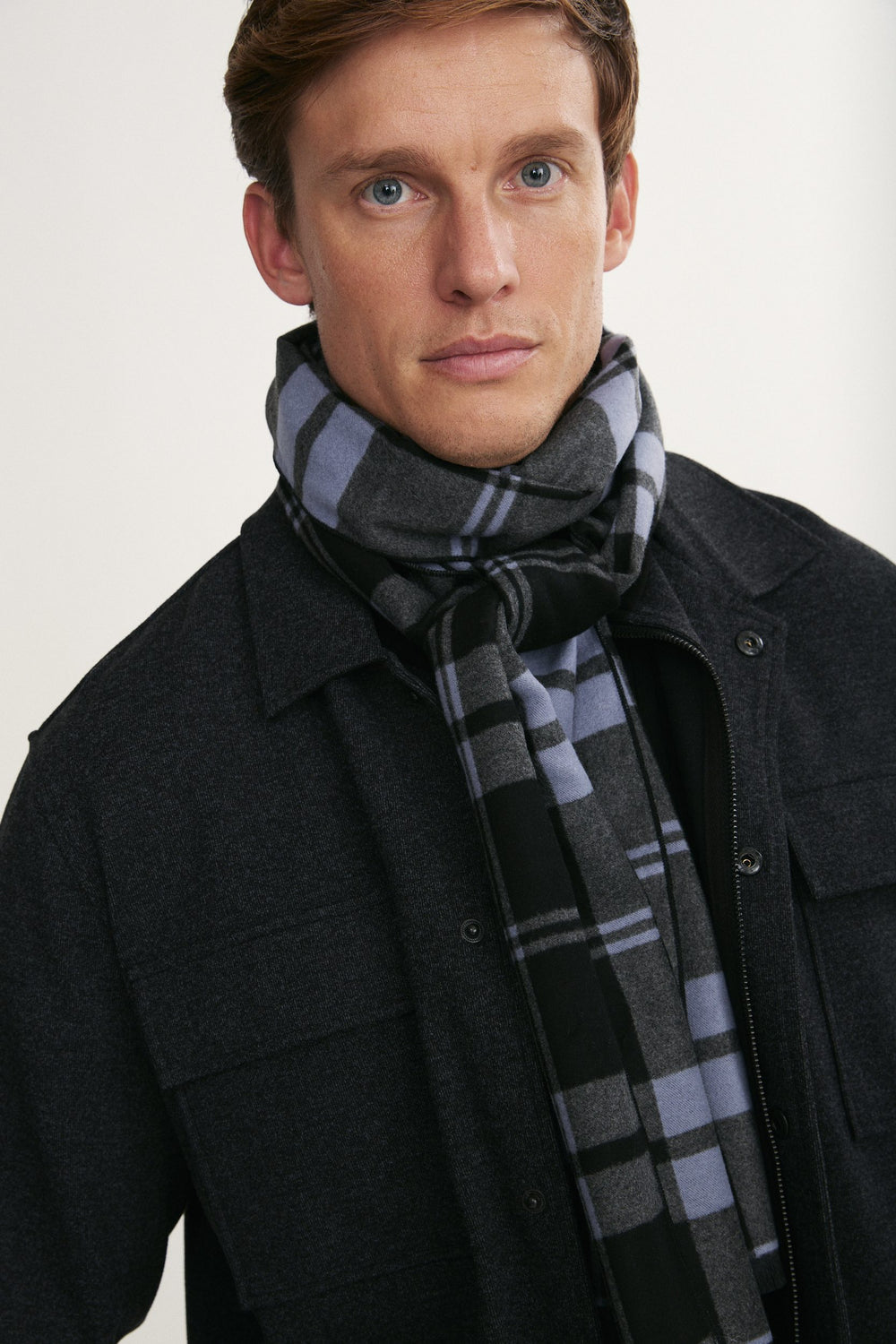 Foulard brossé à carreaux