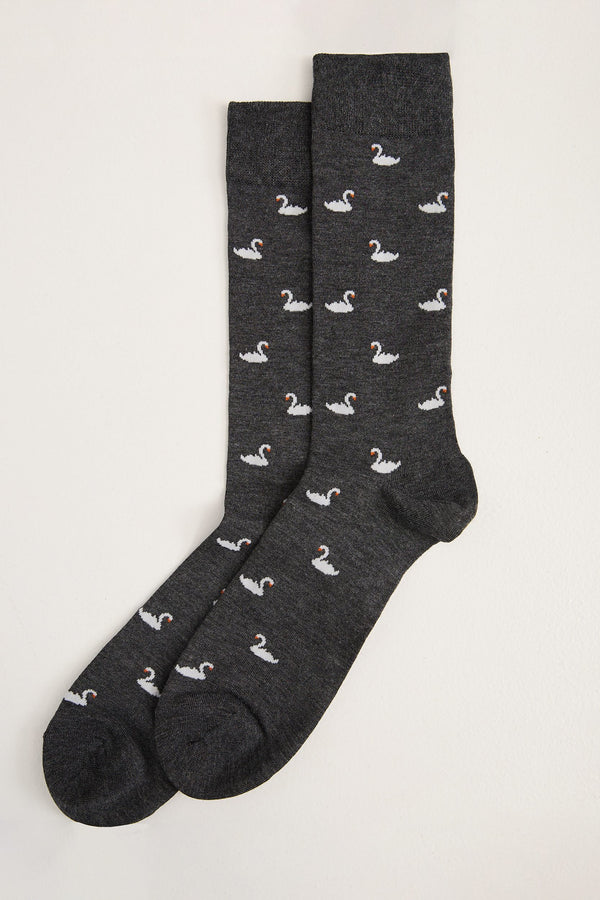 Swan pattern socks