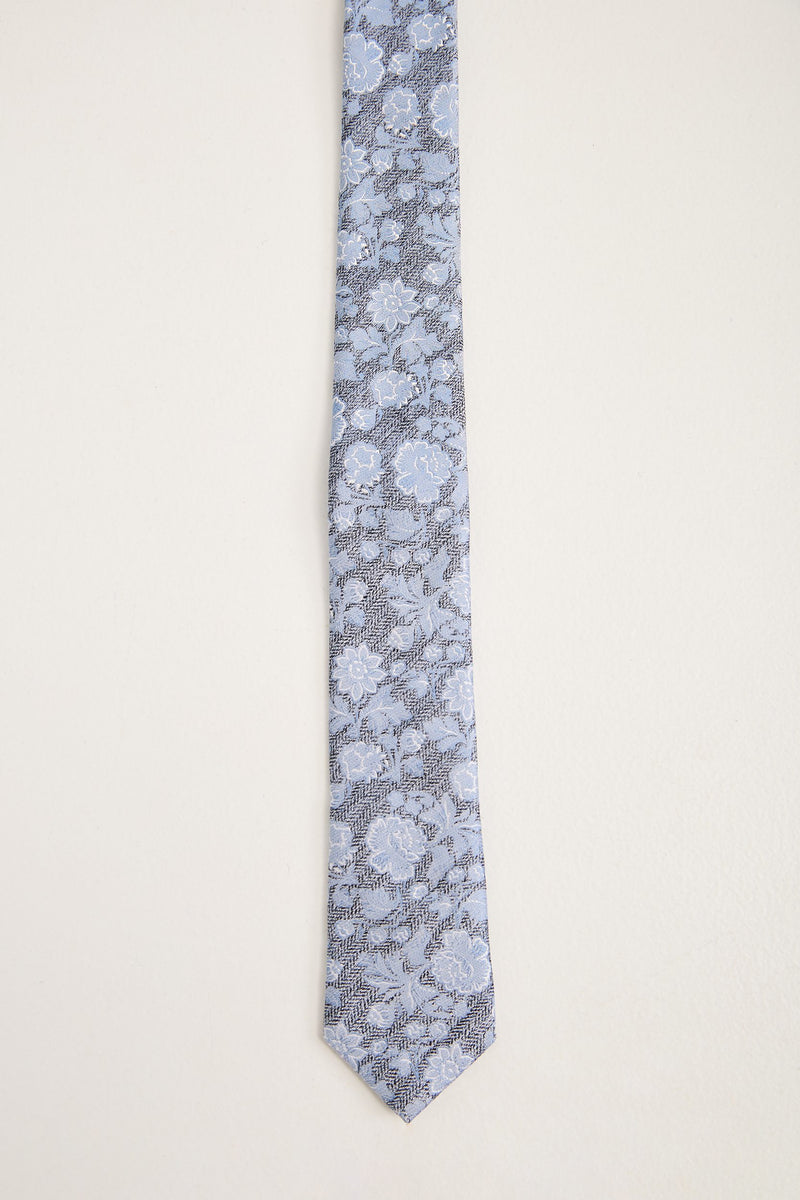 Floral pattern silk tie