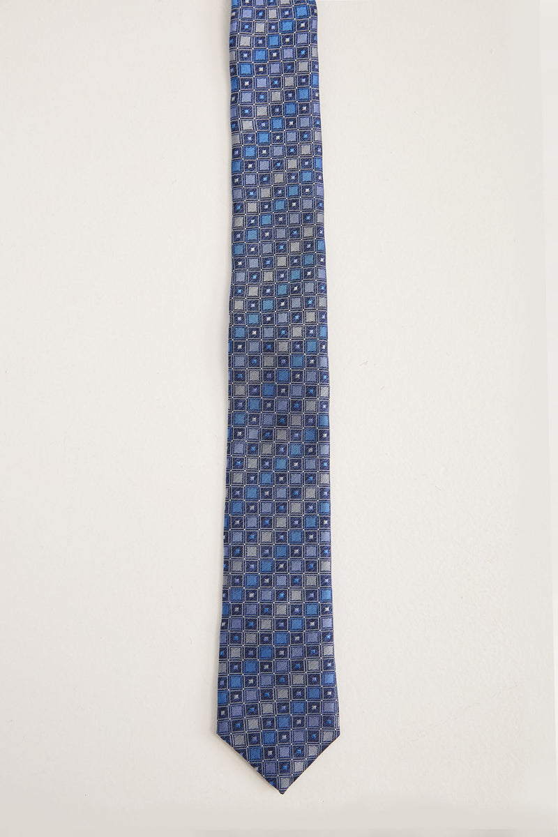 Diamond pattern silk tie