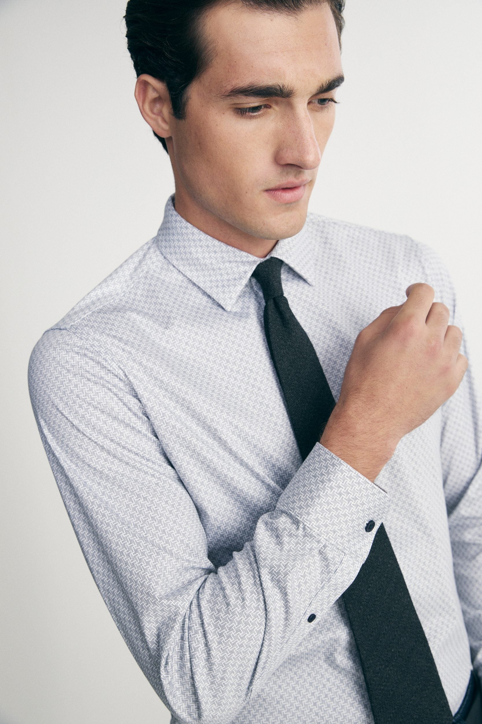 Two tone grey tie