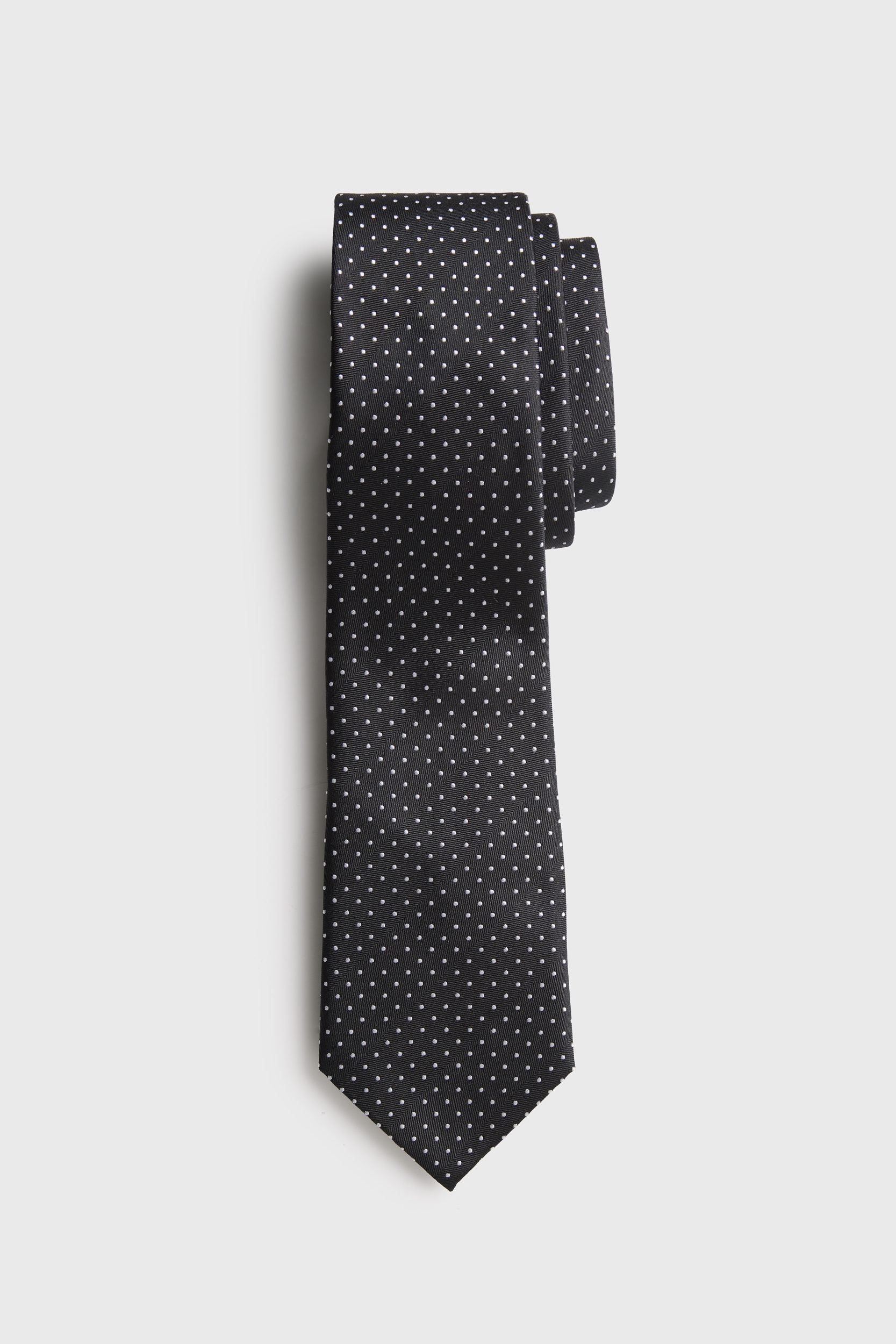 Polka dot pattern silk tie