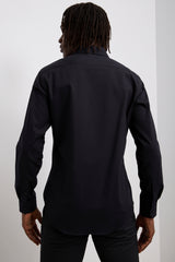 Jersey back & sleeve fitted shirt