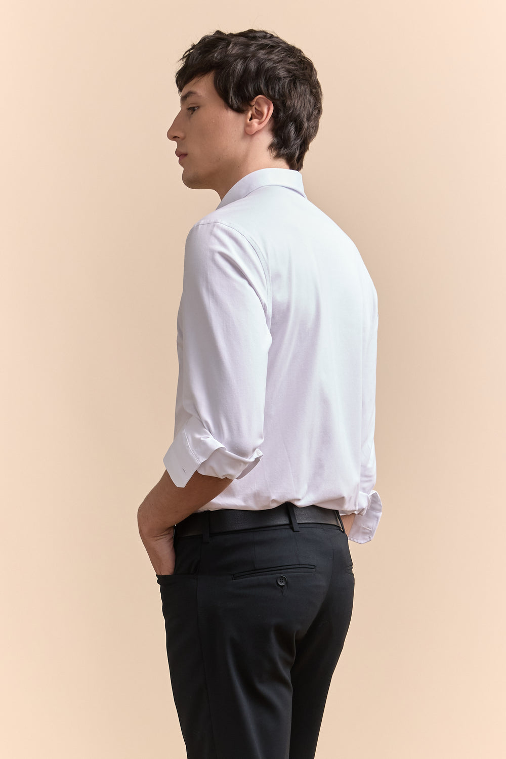 Chemise ajustée bi-matière