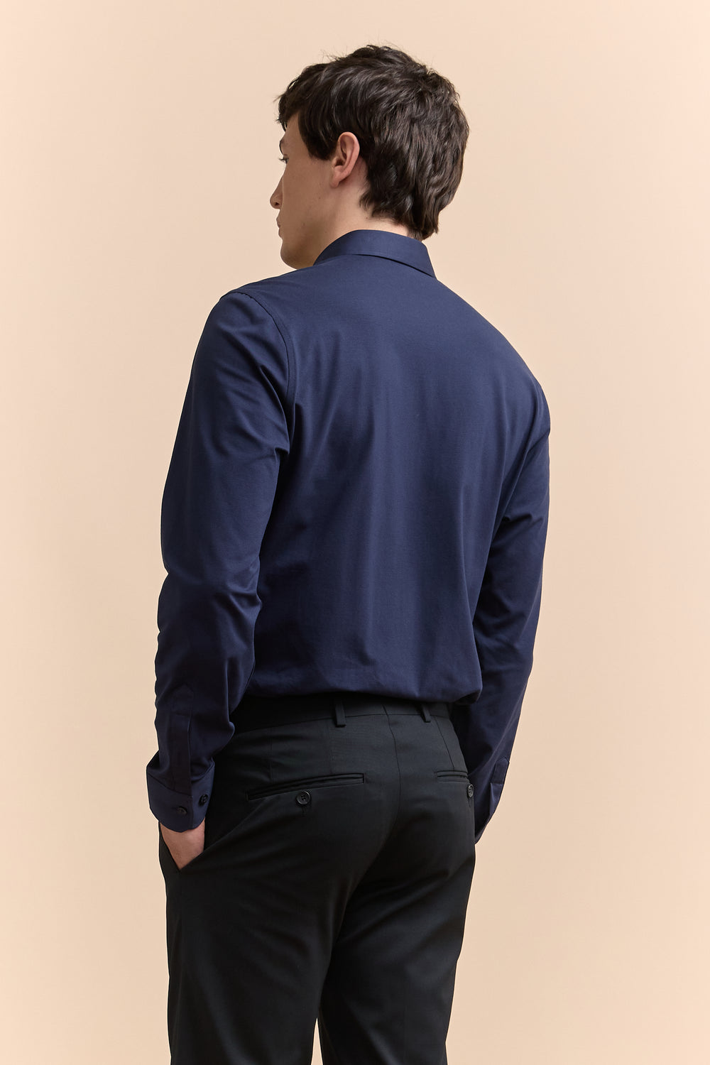 Chemise ajustée bi-matière