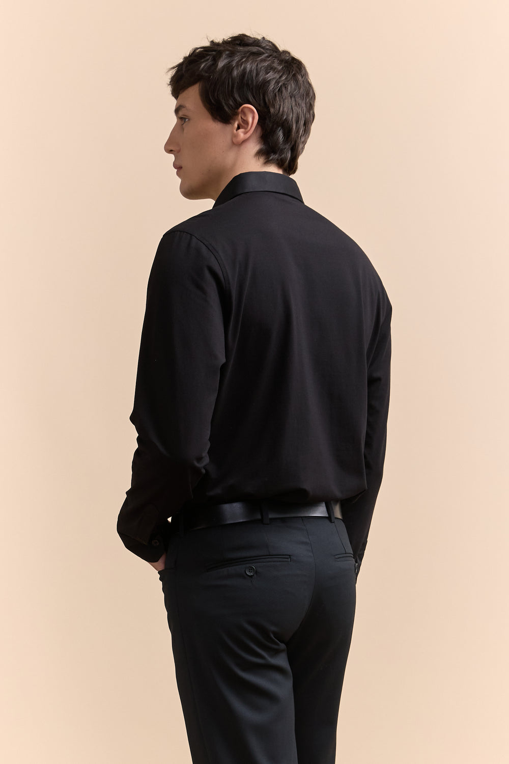 Chemise ajustée bi-matière