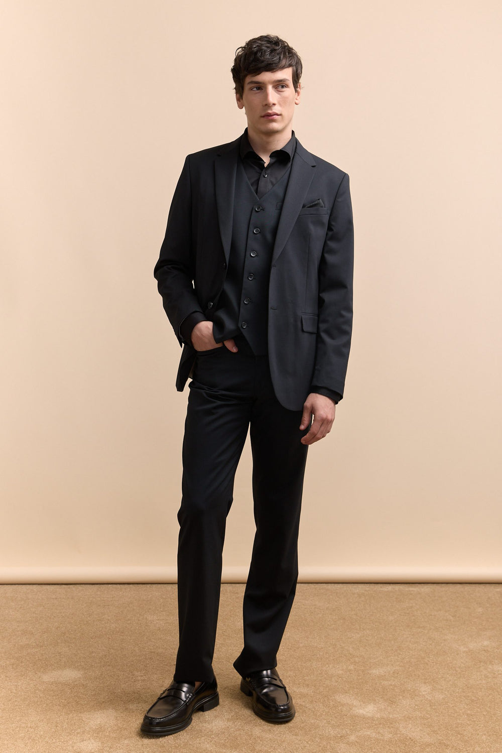 Chemise ajustée bi-matière