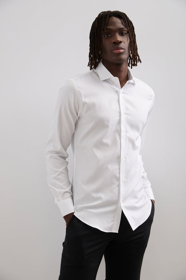 Extra-fitted non-iron textured shirt