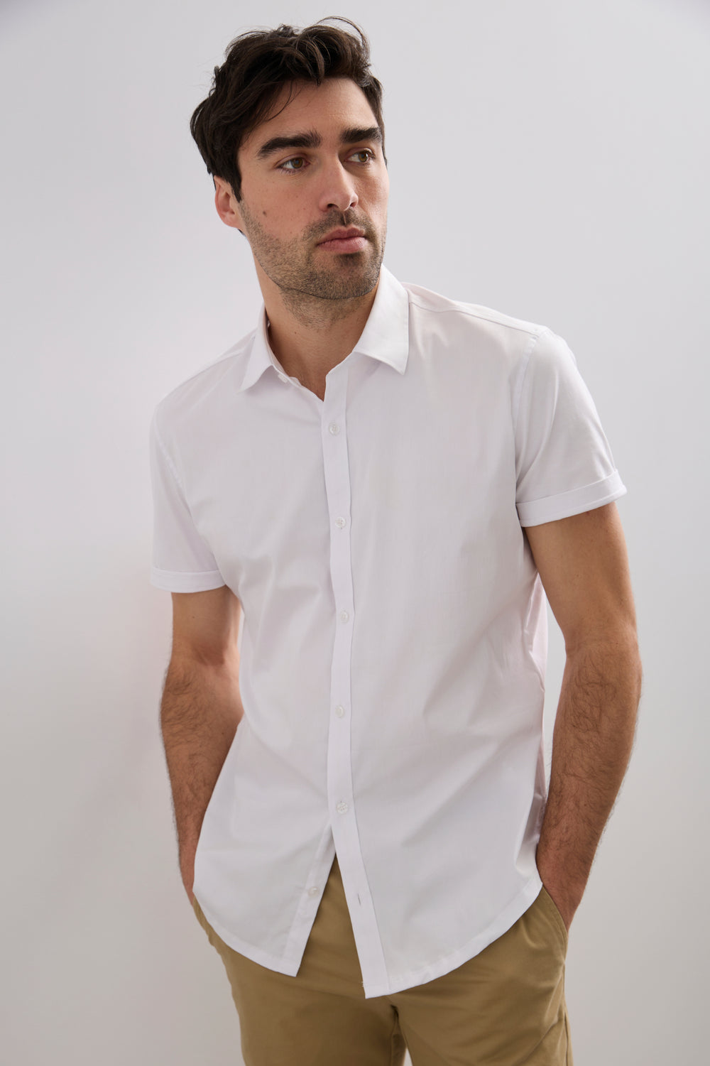 Chemise dos jersey ajustée