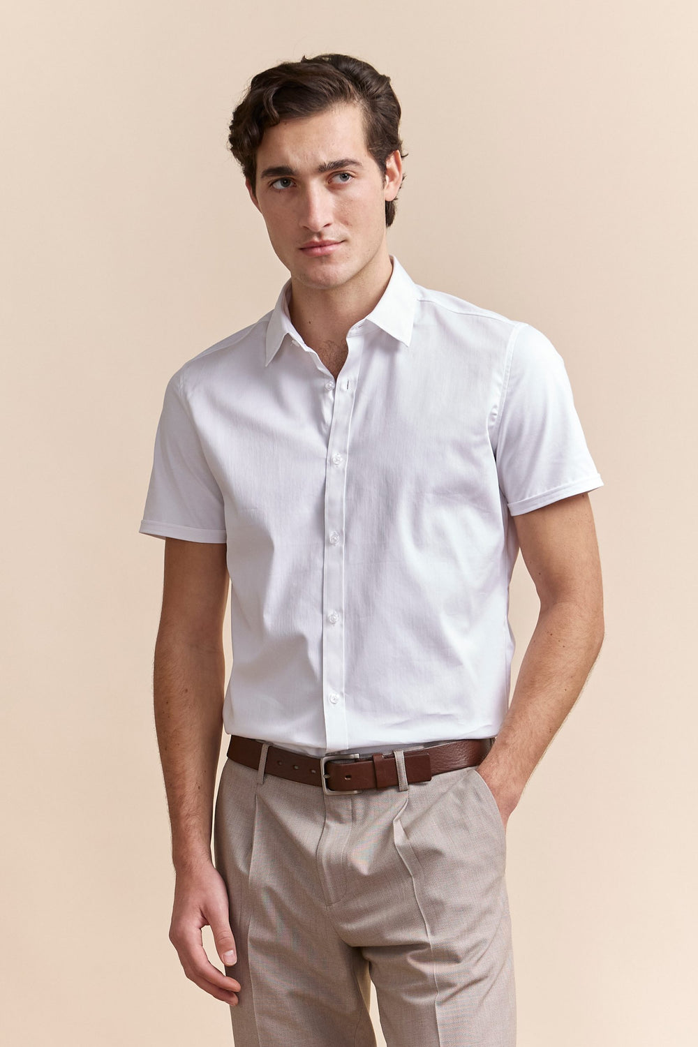 Chemise dos jersey ajustée
