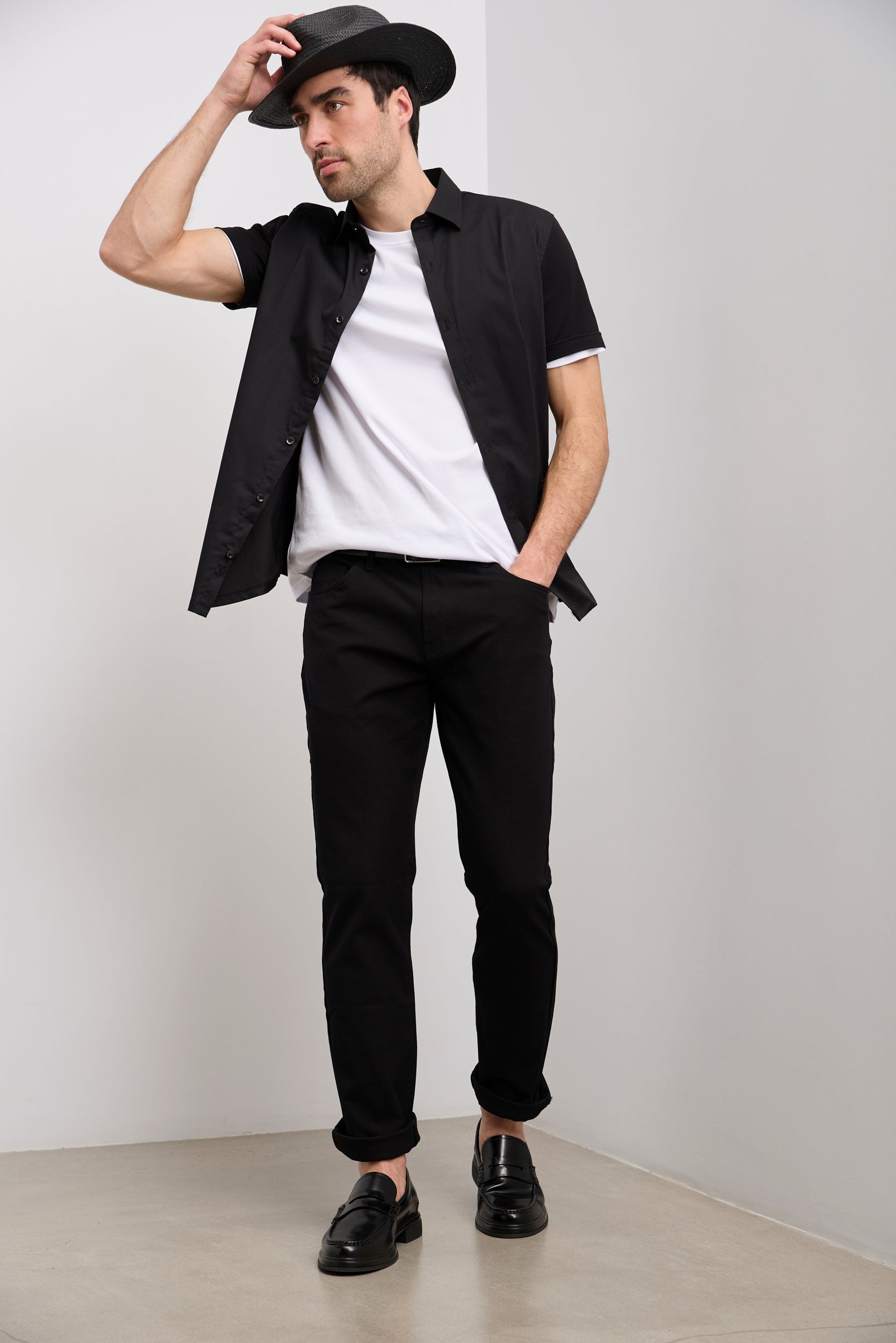 Chemise dos jersey ajustée