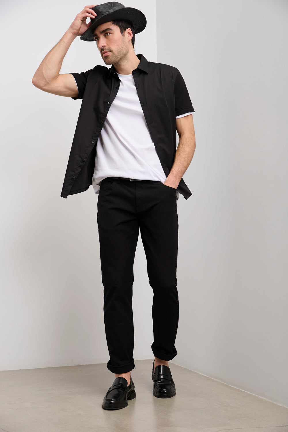 Chemise avec dos en jersey