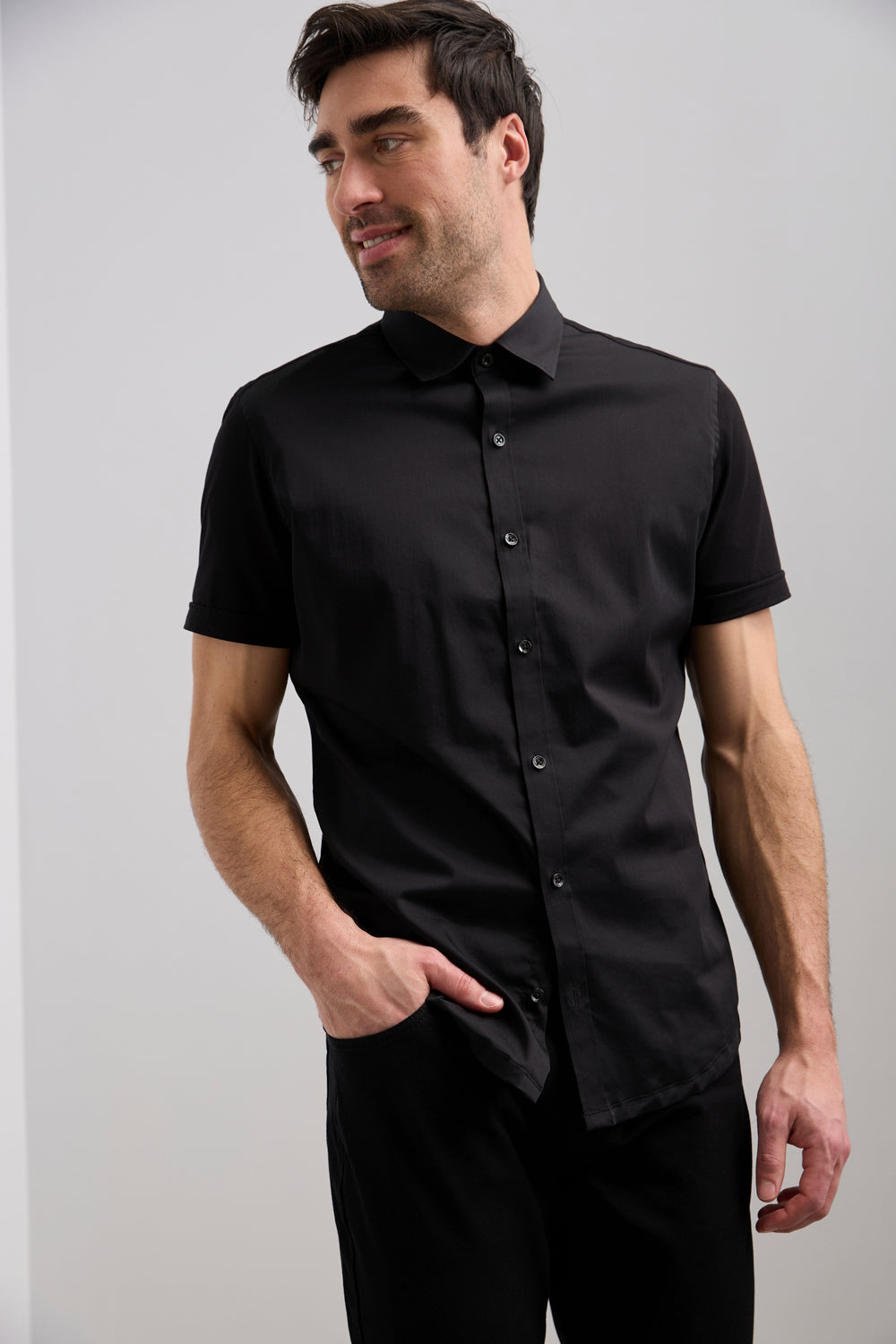 Chemise dos jersey ajustée