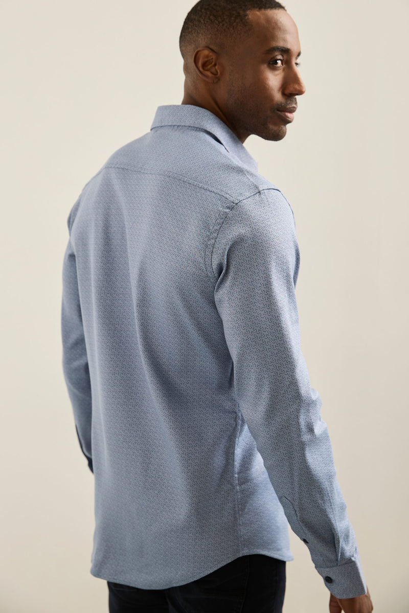 Fitted stretch shirt with prin