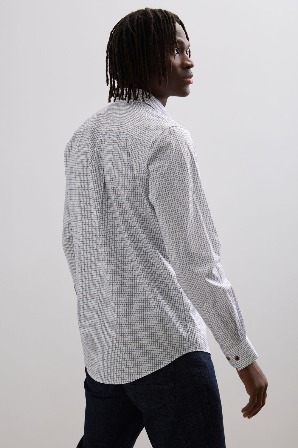 Chemise ajustée imprimé micro motif