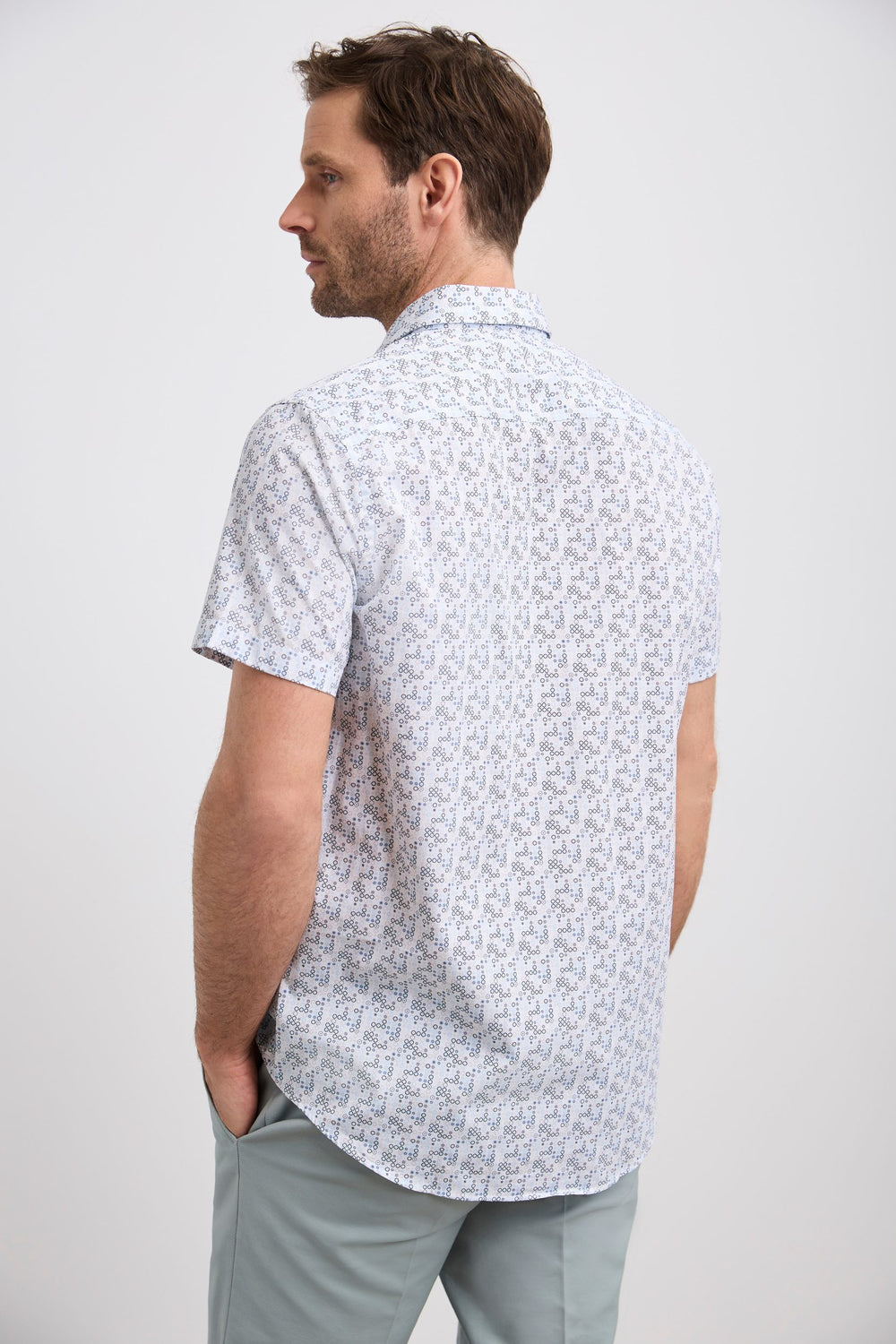 Chemise semi-ajustée en popelin imprimée