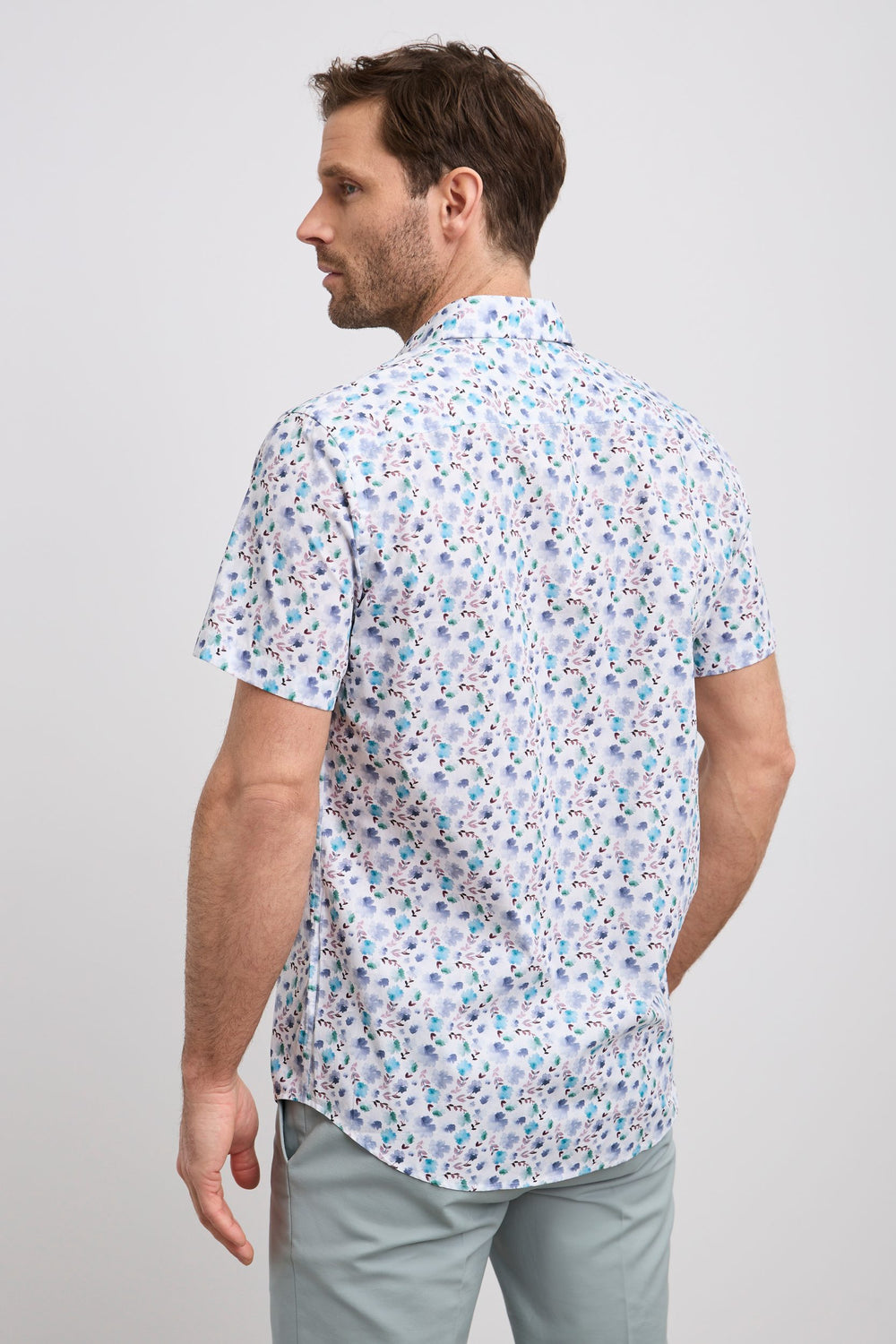 Chemise ajustée poplin imprimé