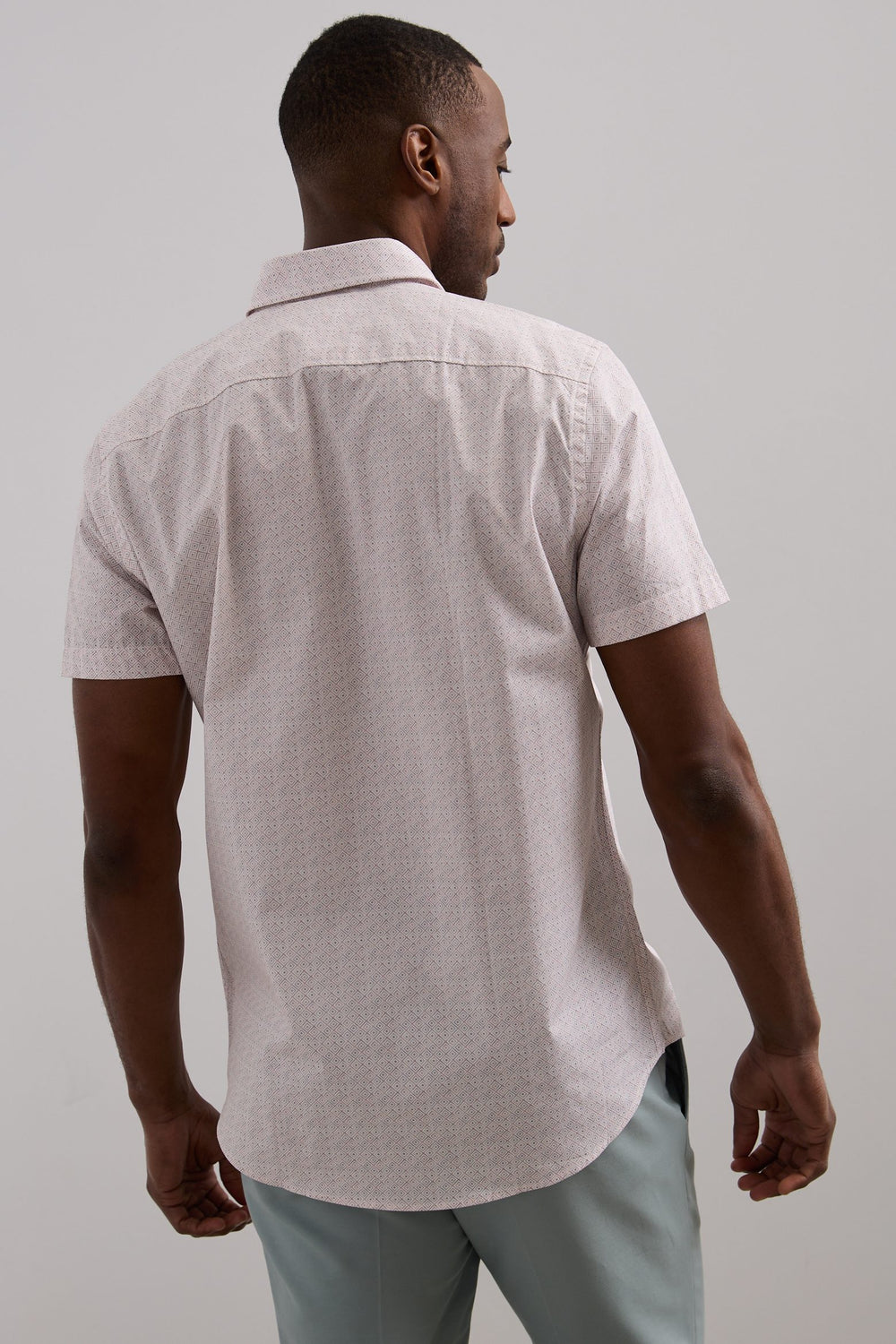 Printed poplin fitted shirt