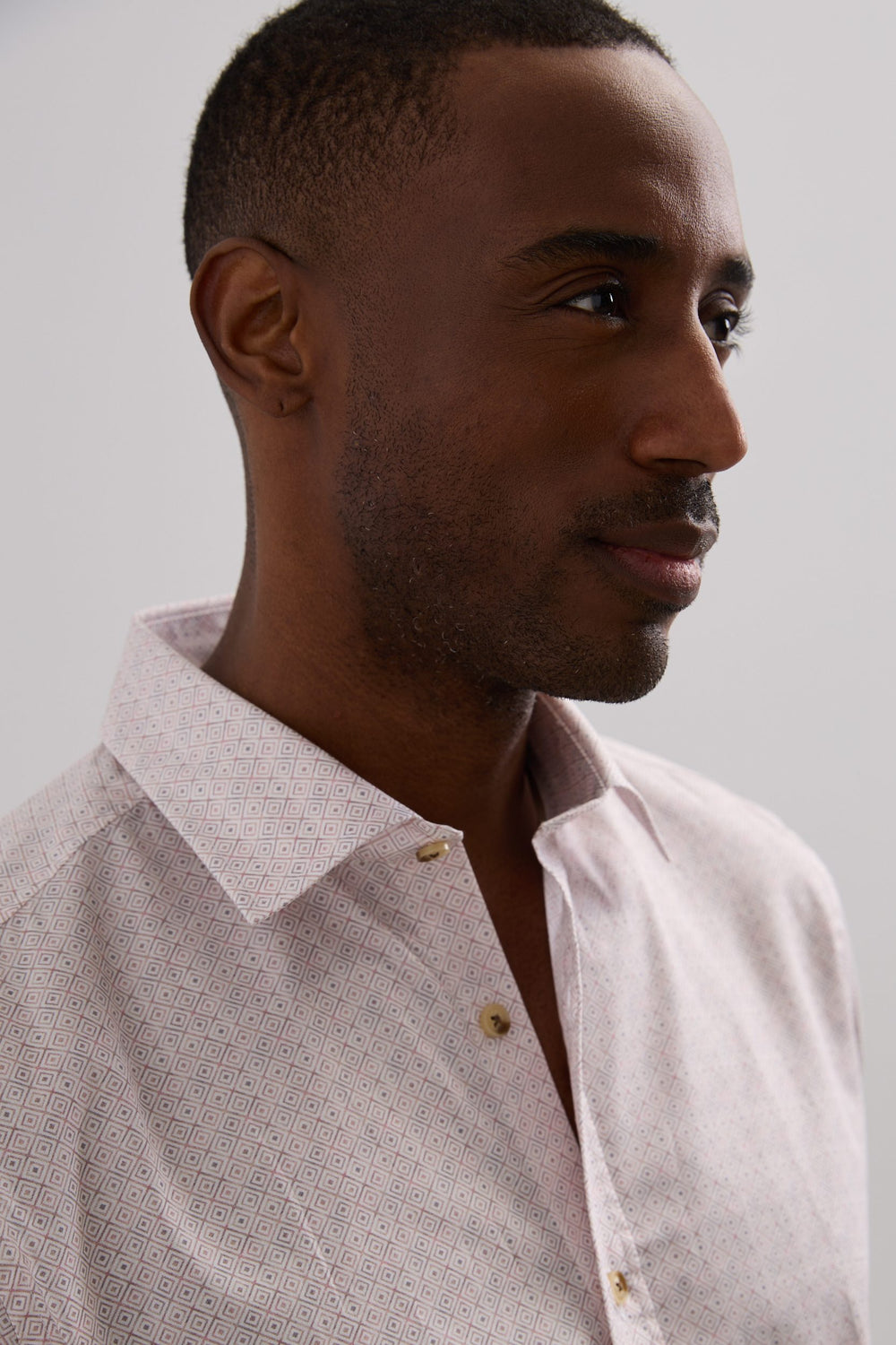 Printed poplin fitted shirt