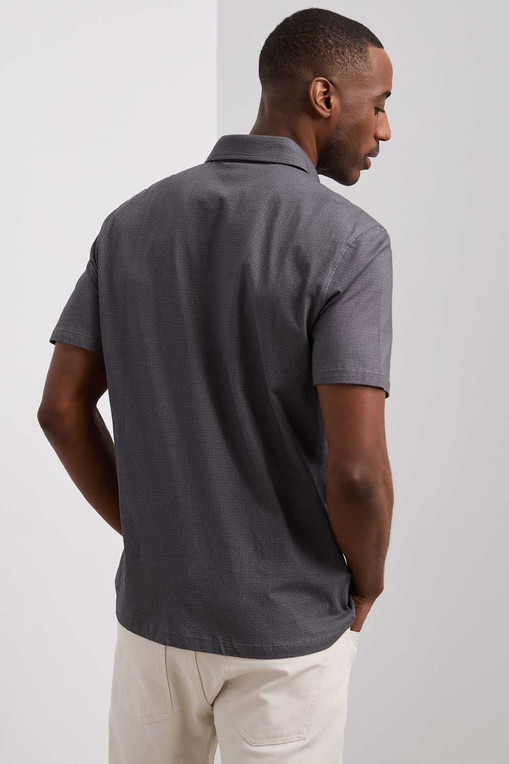 Chemise en jersey imprimé micro motif