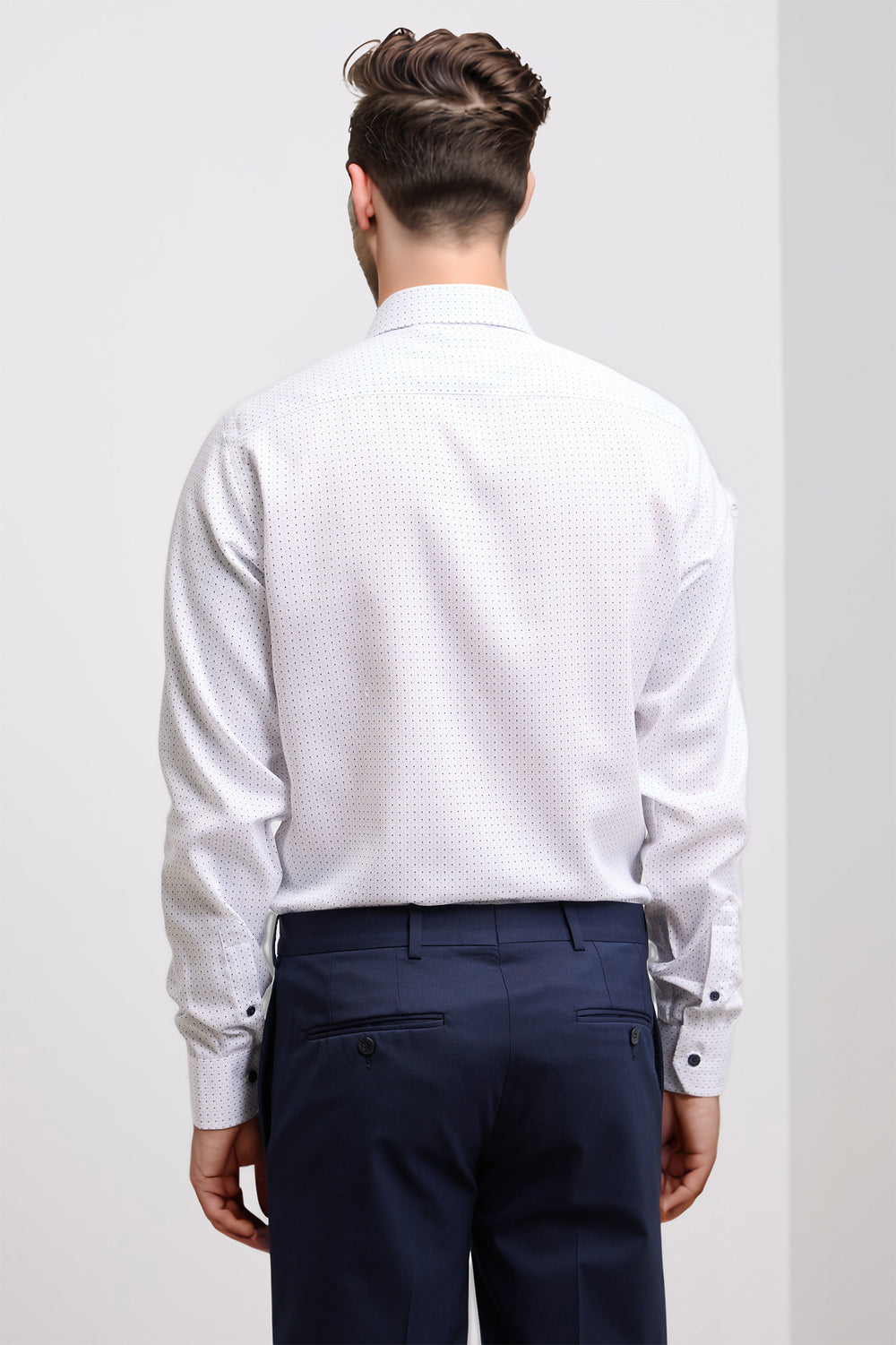 Chemise ajustée sans repassage à motif
