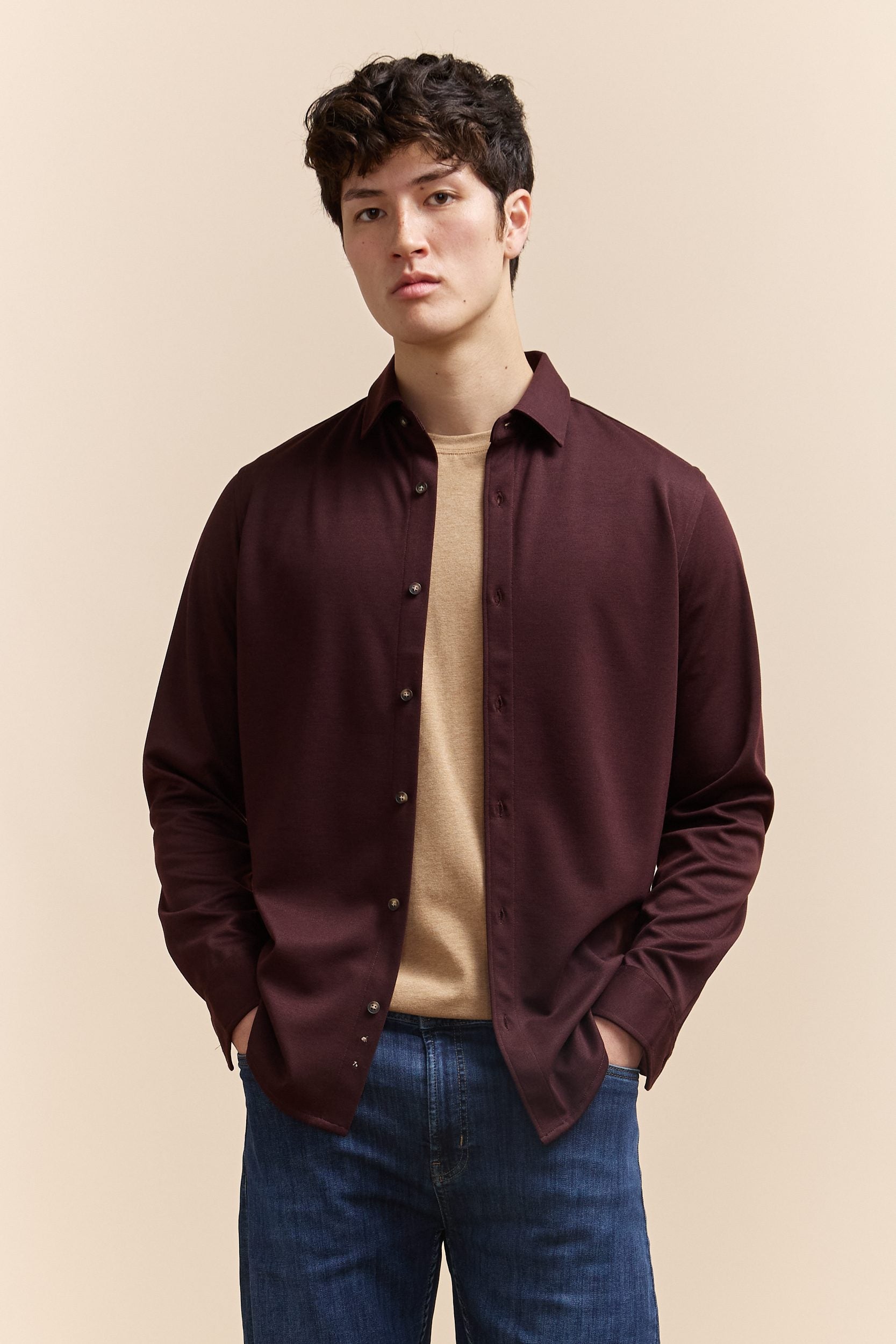 Chemise jersey manches longues