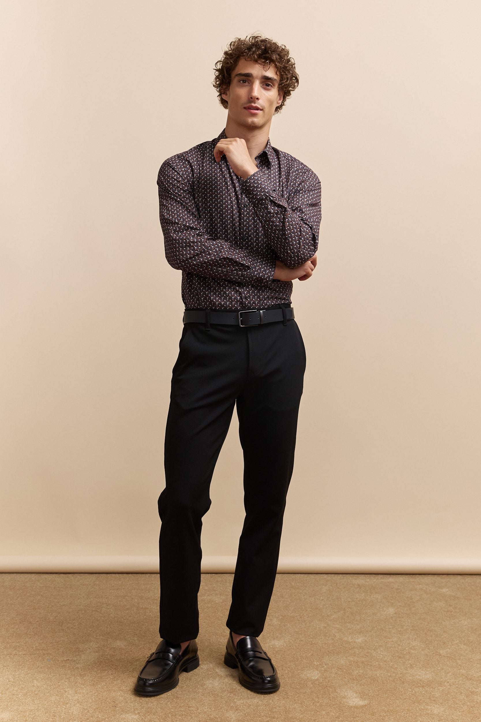 Chemise à micro imprimé ajustée