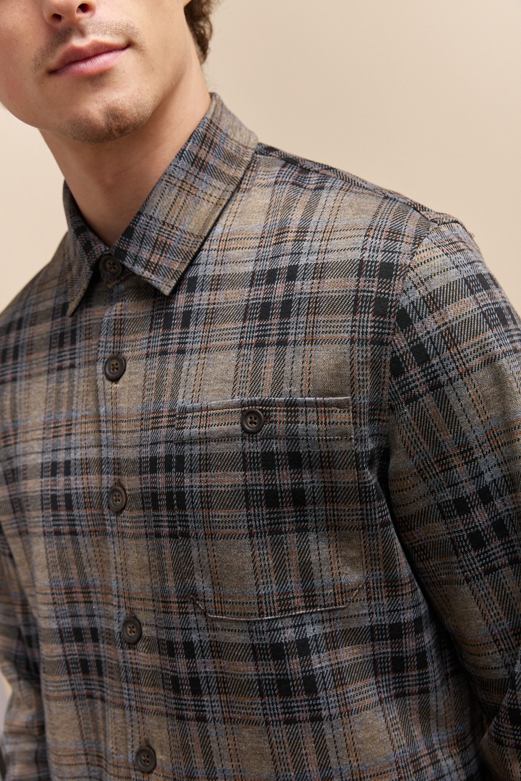 Surchemise fit Comfort en tricot à carreaux