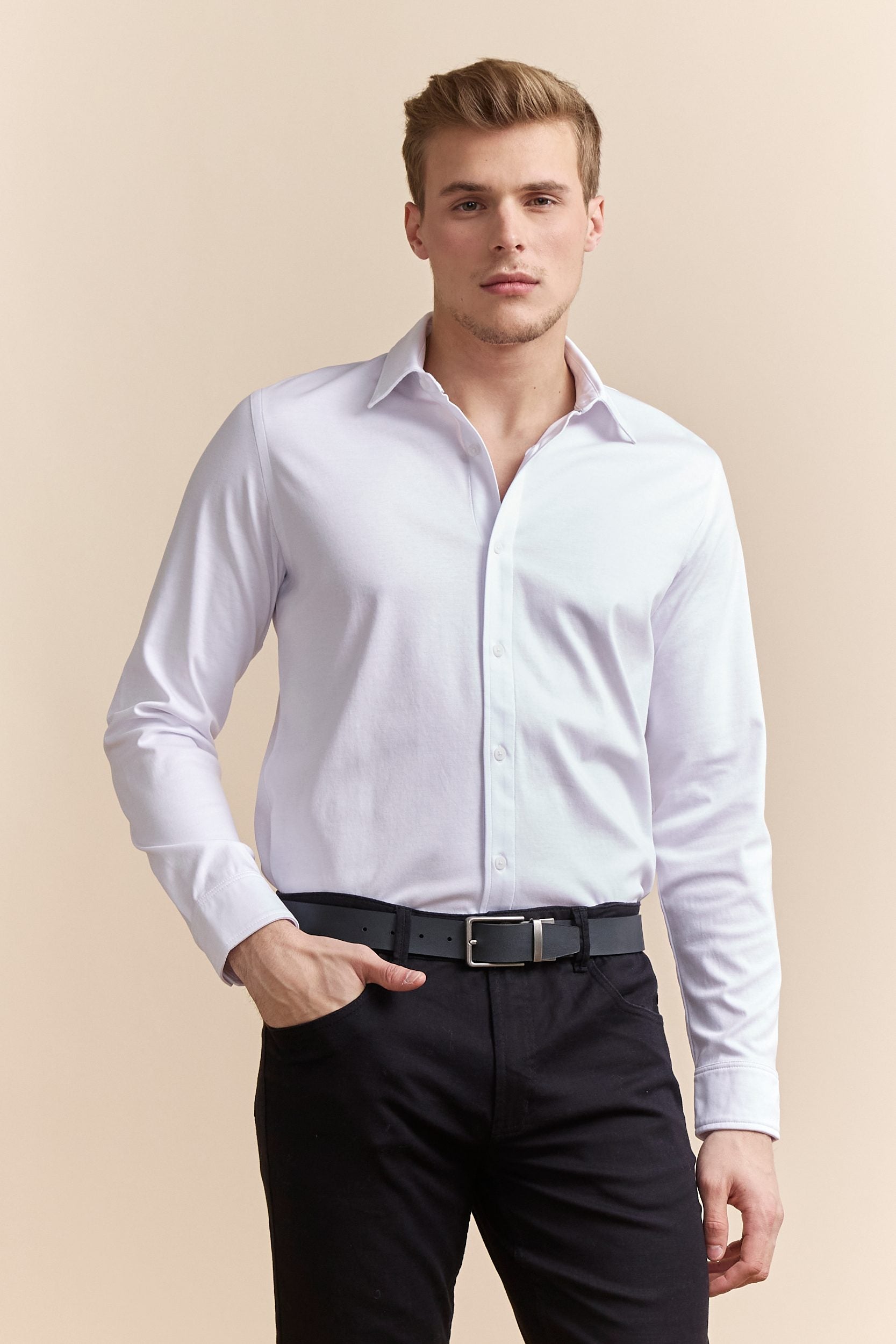 Chemise en jersey coton mercerisé