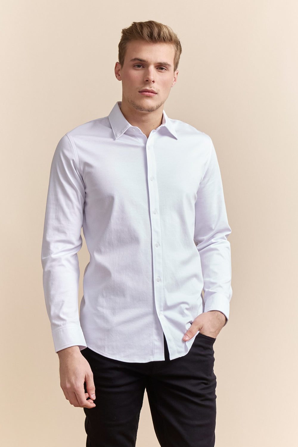 Chemise Extra-ajustée en jersey coton mercerisé