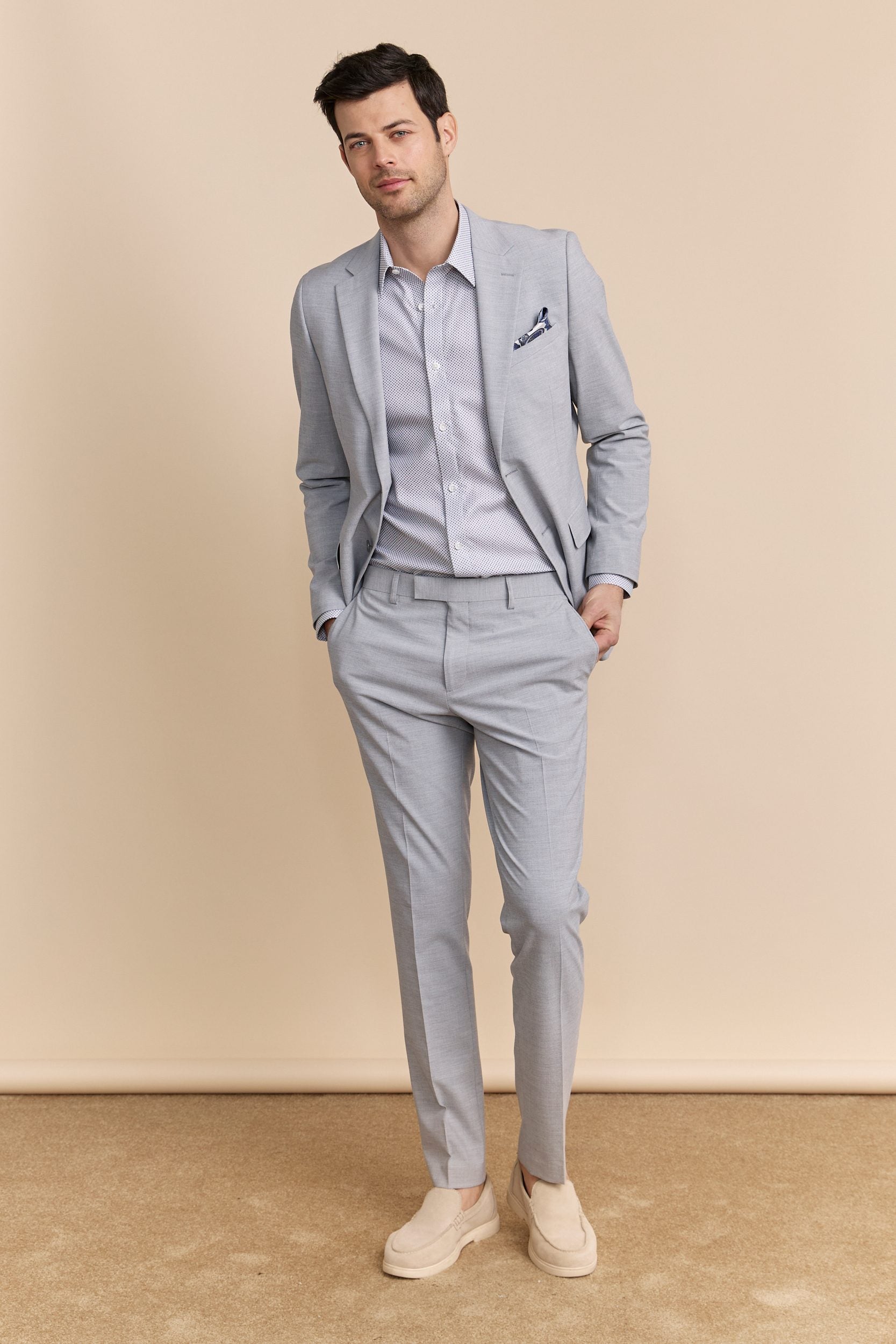 Chemise ajustée multi-tons sans repassage