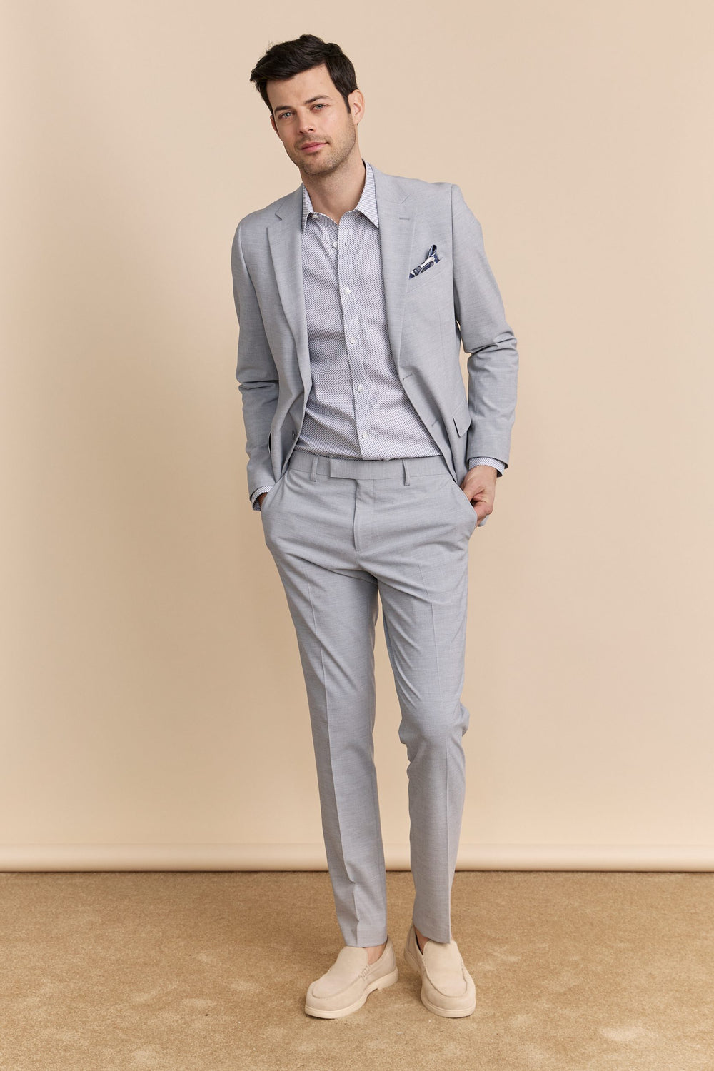 Chemise ajustée multi-tons sans repassage