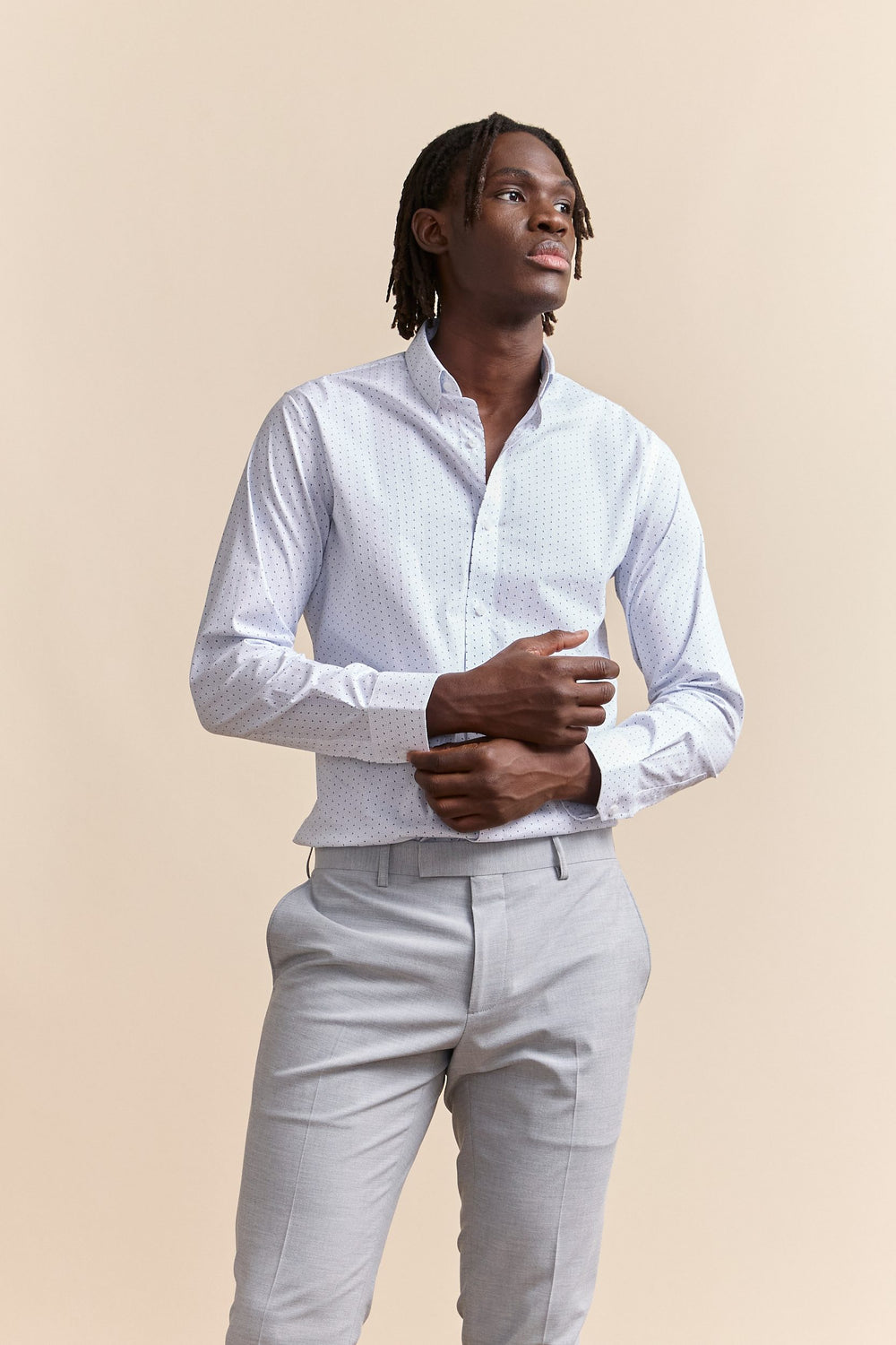 Chemise extensible à micro motifs