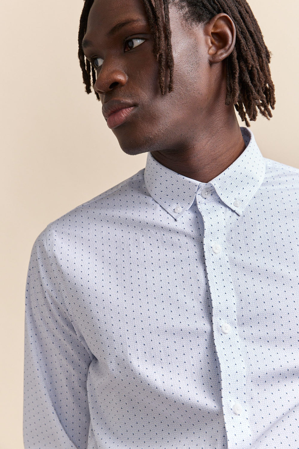 Chemise extensible à micro motifs