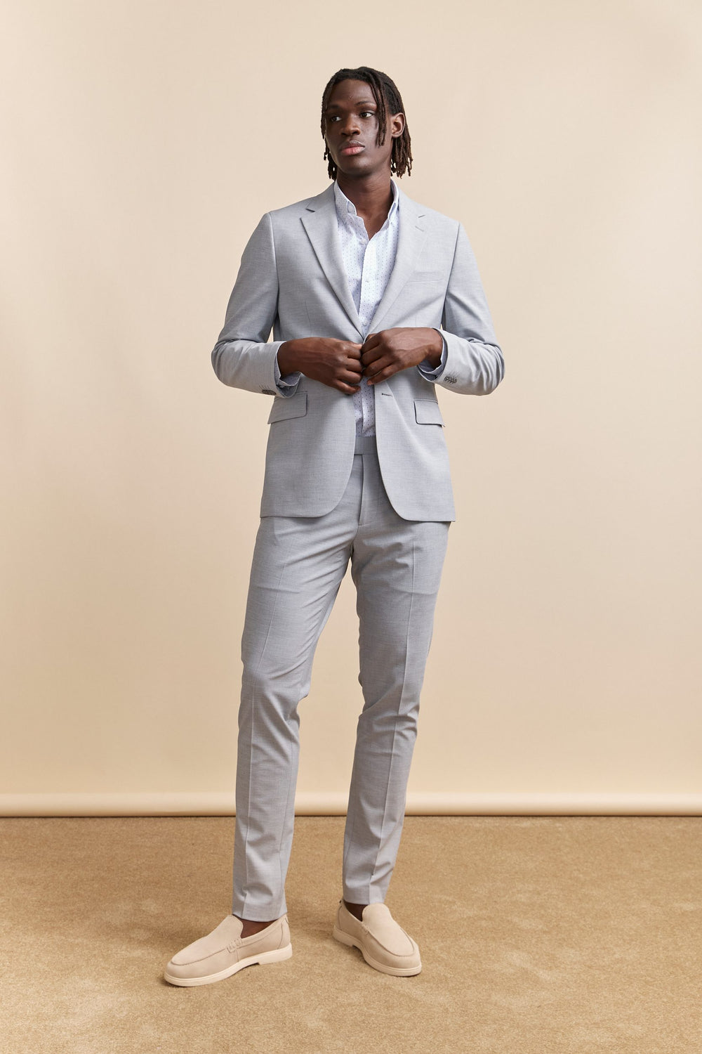 Chemise extensible à micro motifs